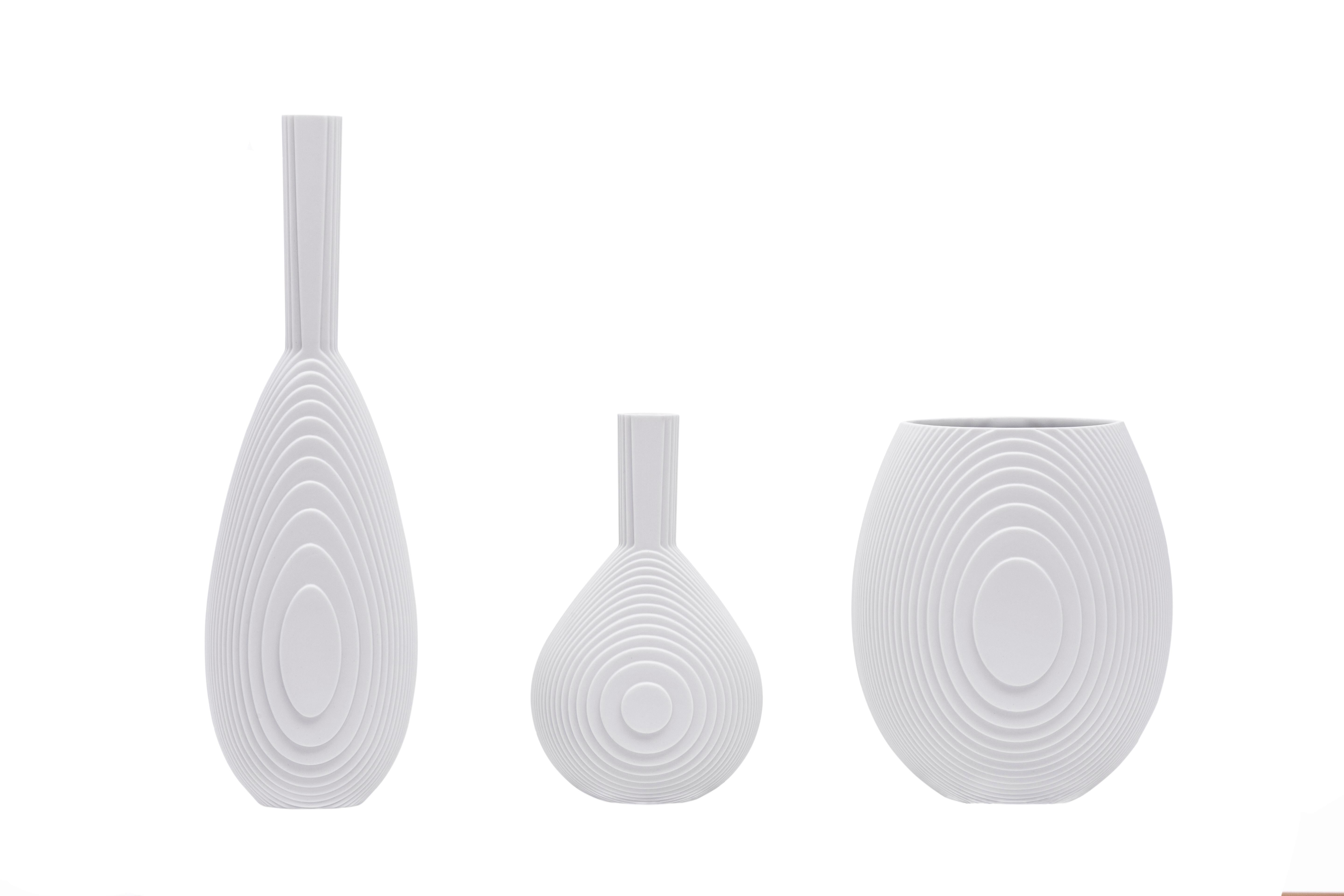 Contemporary Set of 3 Modern Porcelain Vases 