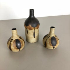 Set of 3 Modernist 1970s Vase Sculptures Peter Müller for Sgrafo Modern, Germany