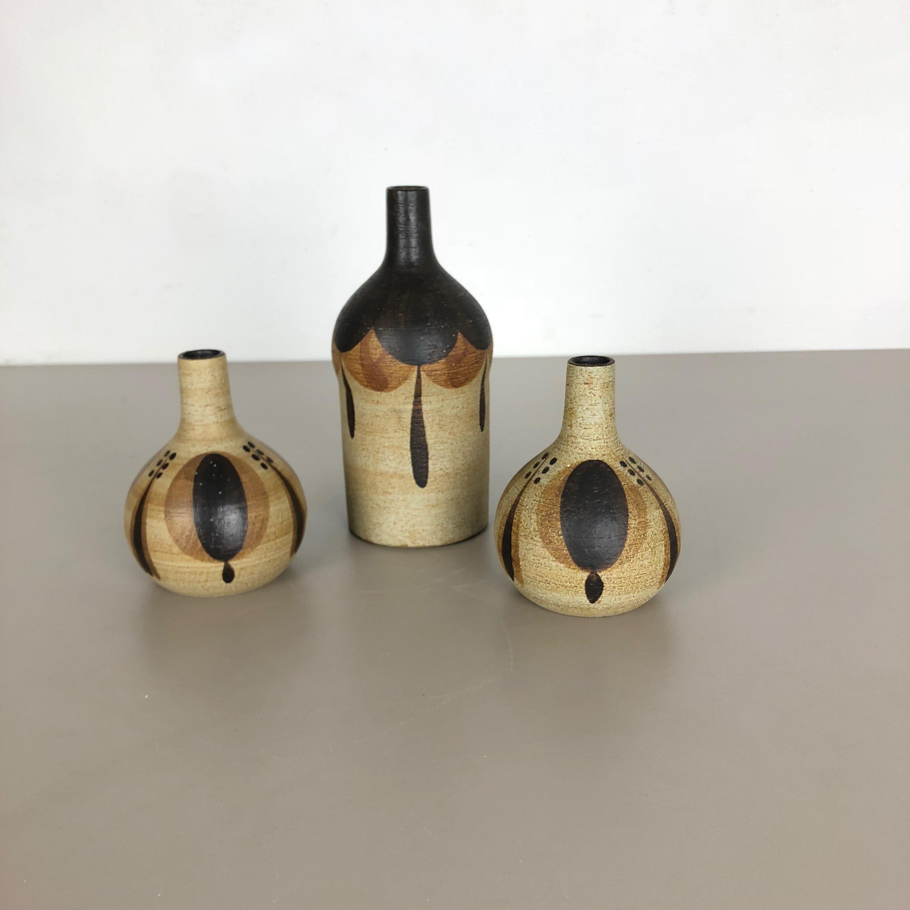 Mid-Century Modern Set of 3 Modernist 1970s Vase Sculptures Peter Müller for Sgrafo Modern, Germany