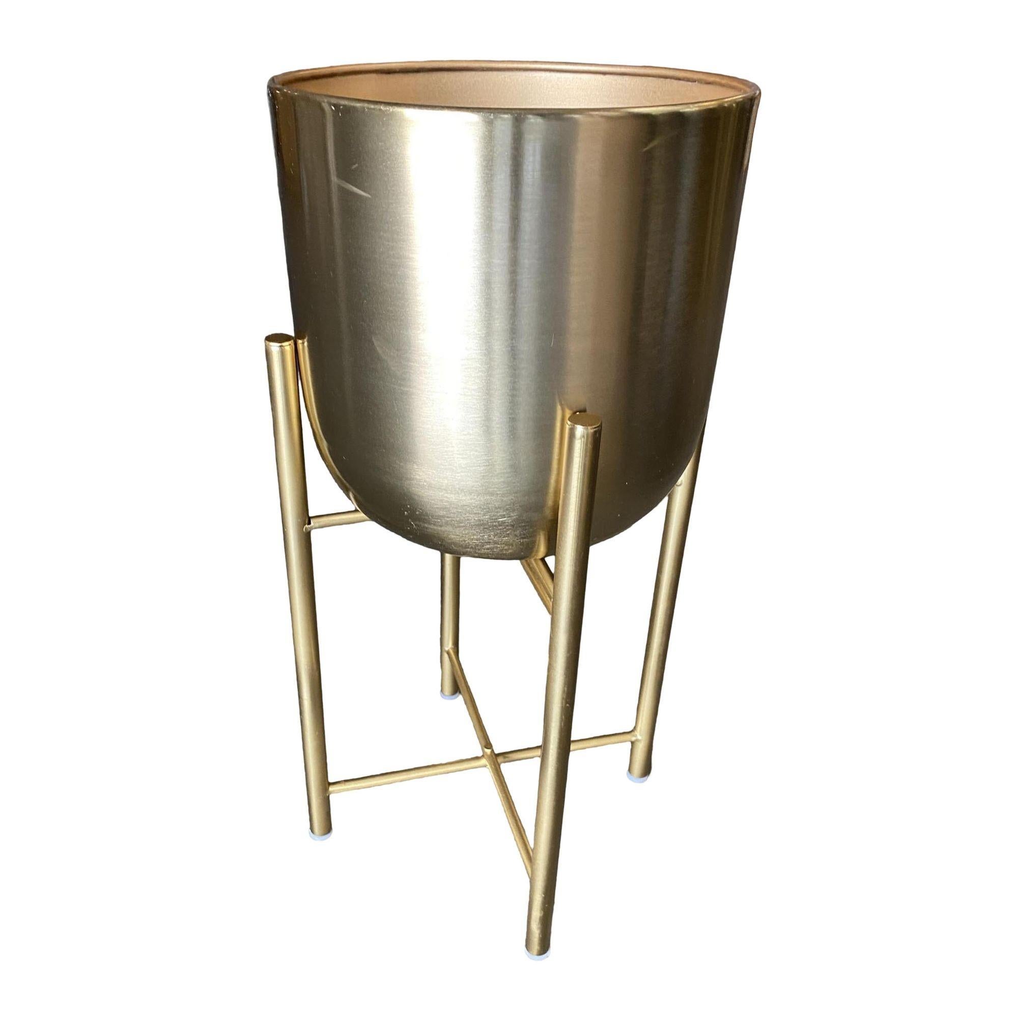 Set di 3 fioriere moderniste in ottone filato con supporto - Set di 3 in vendita 5