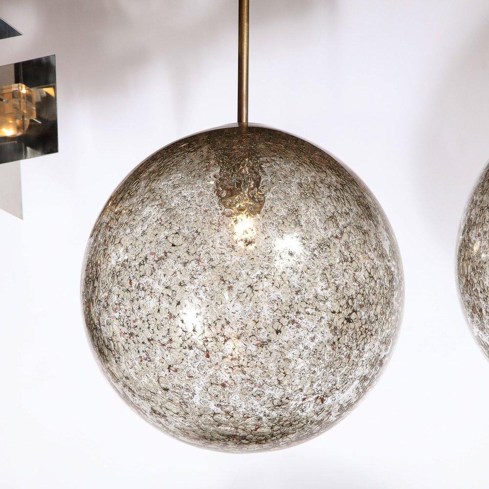 Set di 3 ciondoli modernisti di Murano soffiati a mano con finiture in bronzo oliato in vendita 7