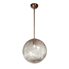 Set of 3 Modernist Handblown Murano Pendants w/ Oil Rubbed Bronze Fittings