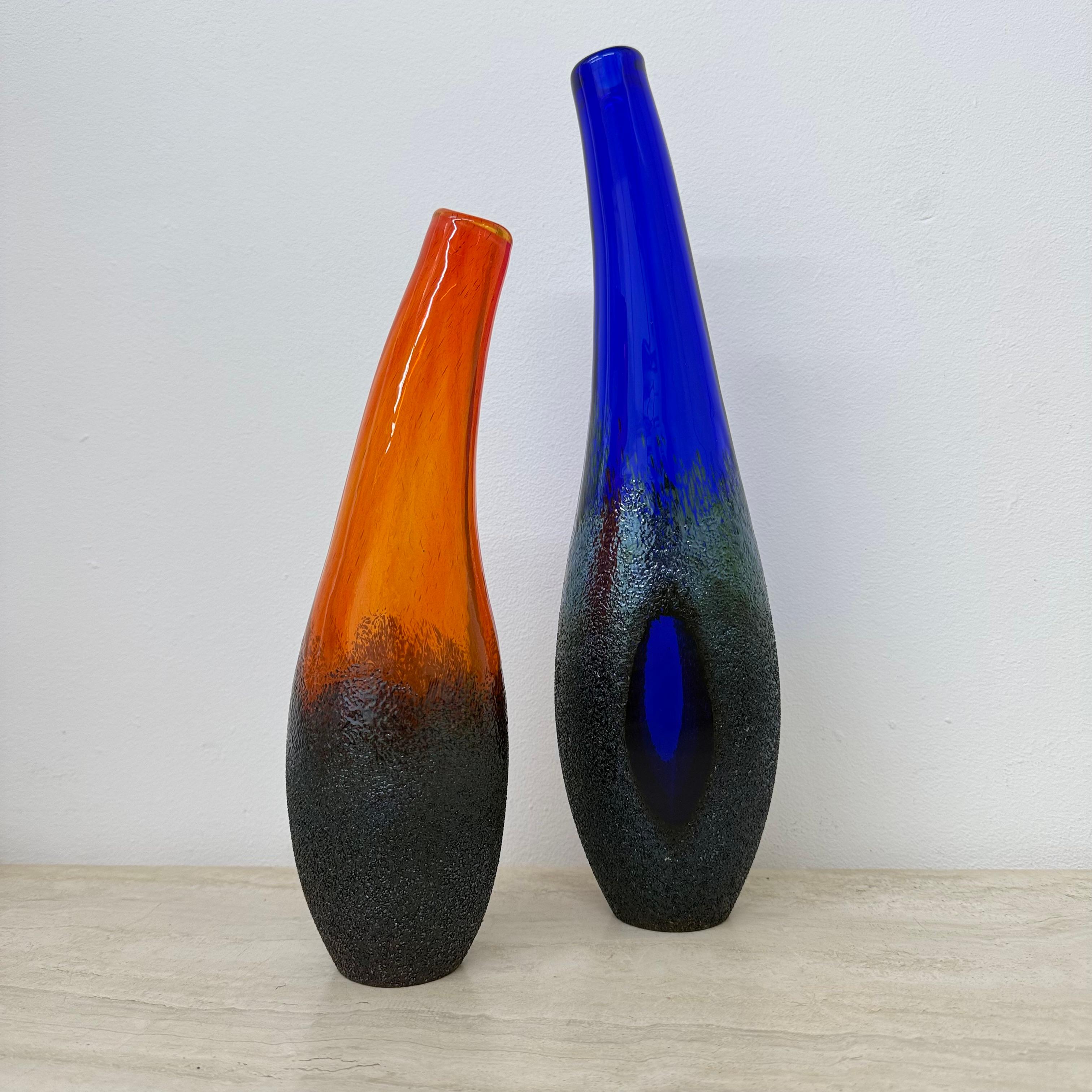 Swedish Set of 3 Monica Backstrom for Kosta boda Sweden Moonlanding vases For Sale