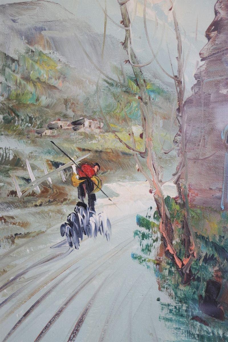 Ensemble de 3 peintures à l'huile Moretti sur toile - années 1970 en vente 4