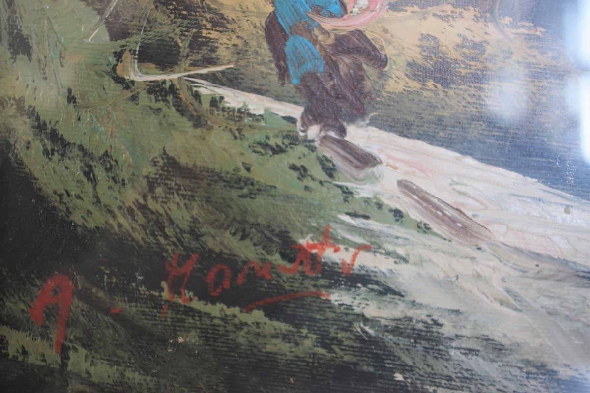 Ensemble de 3 peintures à l'huile Moretti sur toile - années 1970 en vente 12