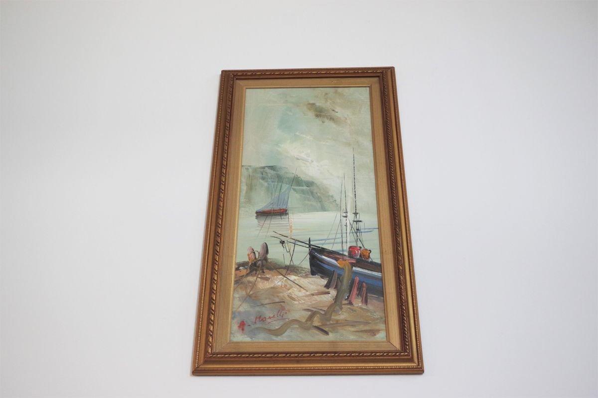 Ensemble de 3 peintures à l'huile Moretti sur toile - années 1970 en vente 14