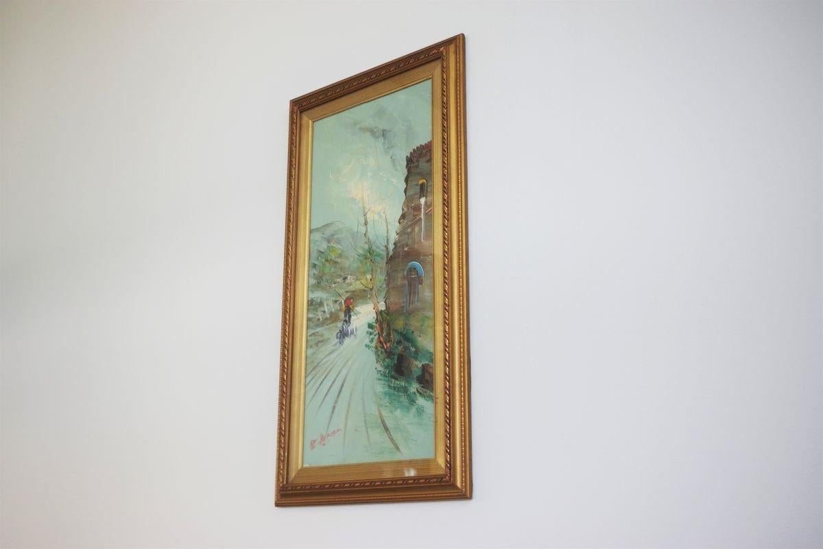 Late 20th Century Ensemble de 3 peintures à l'huile Moretti sur toile - années 1970 en vente