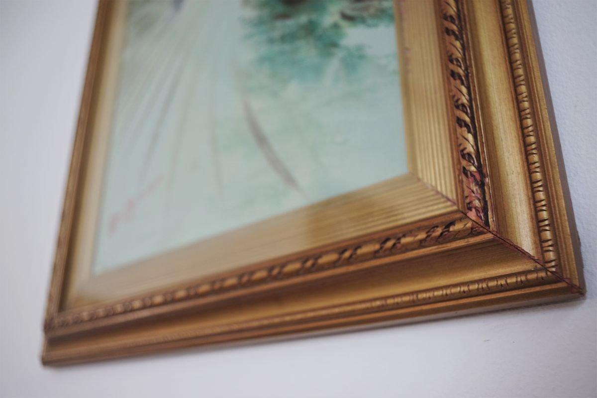 Toile Ensemble de 3 peintures à l'huile Moretti sur toile - années 1970 en vente