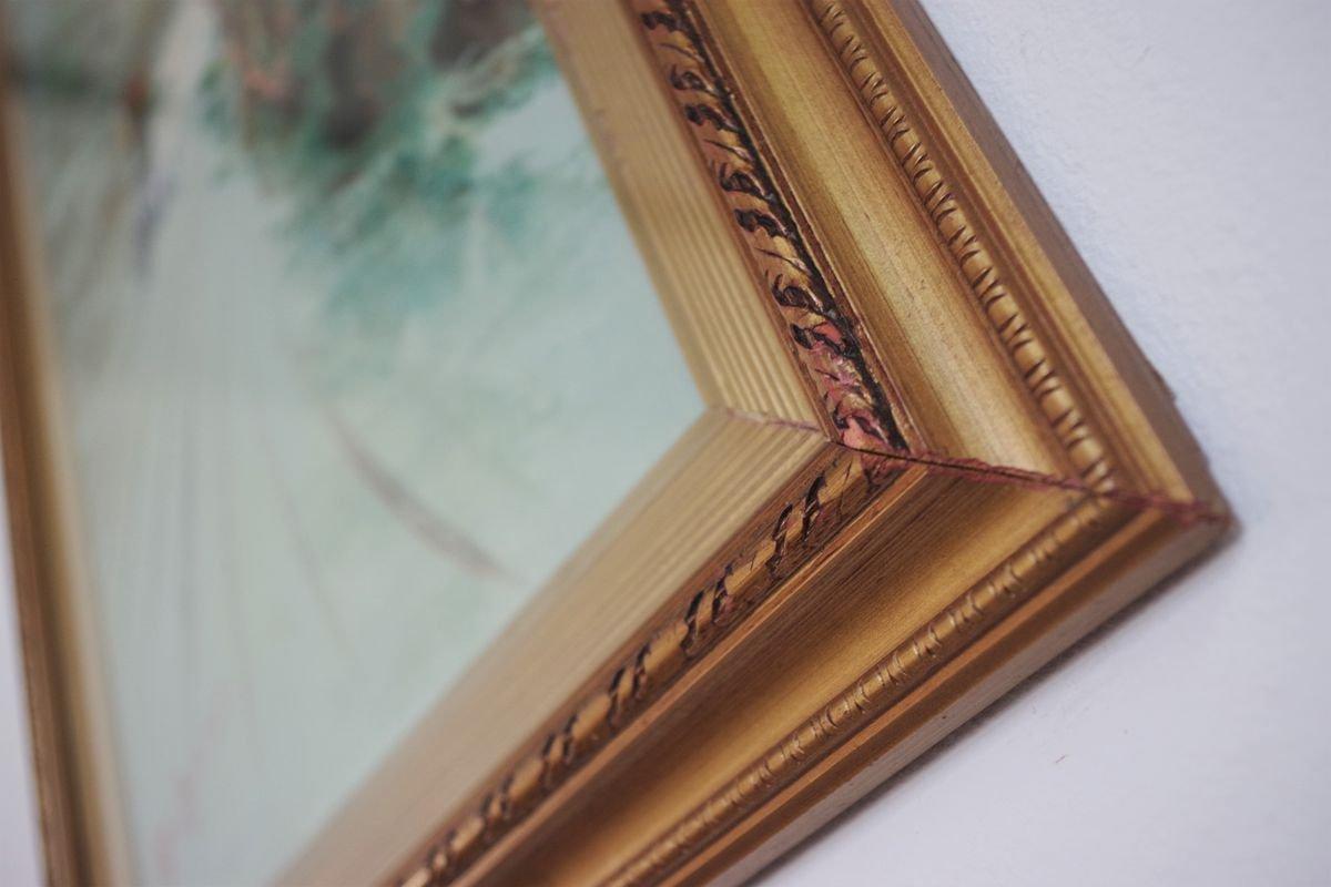 Ensemble de 3 peintures à l'huile Moretti sur toile - années 1970 en vente 1