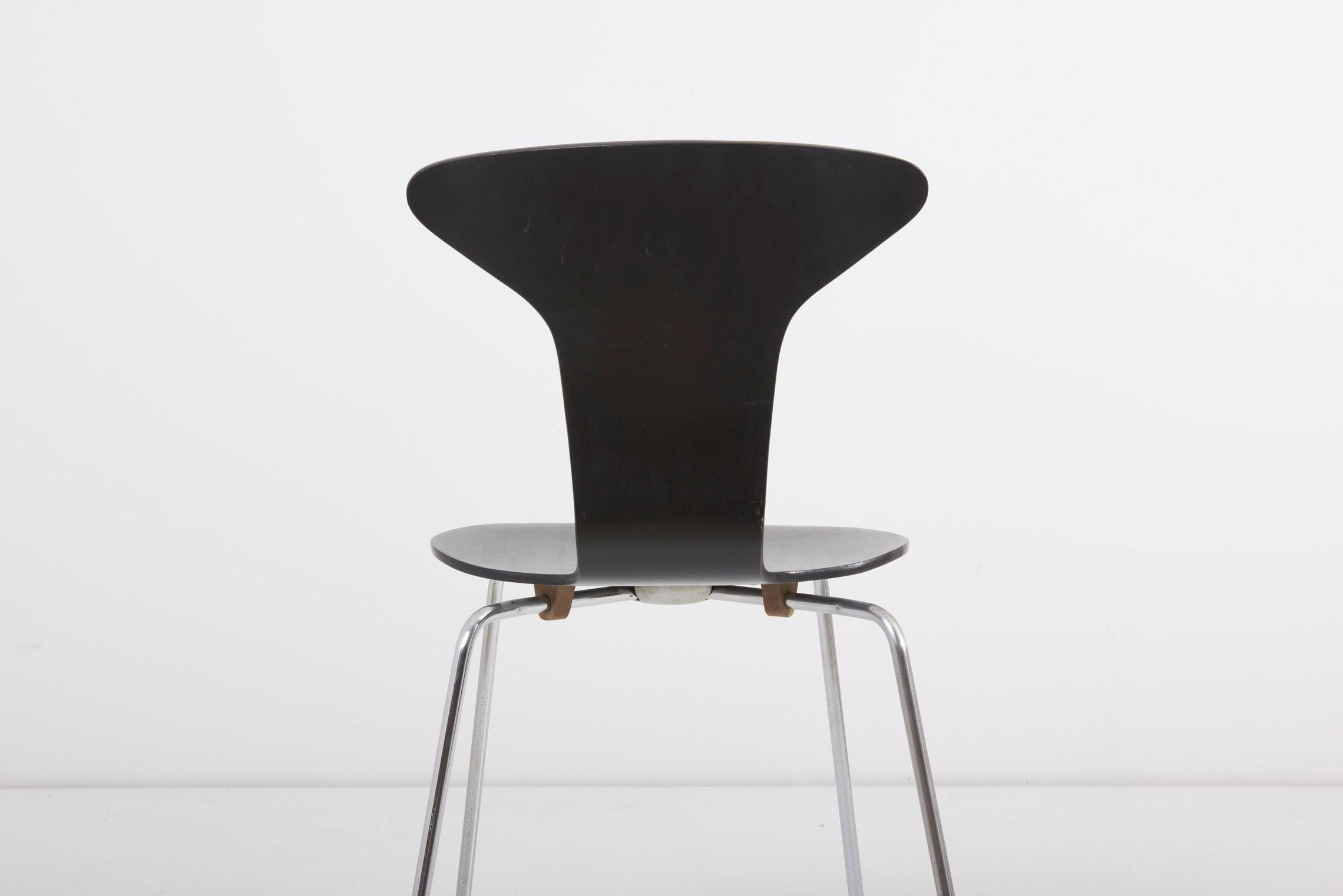 Satz von 3 Mosquito Munkegård Esszimmerstühlen von Arne Jacobsen:: Dänemark:: 1950er Jahre im Angebot 1