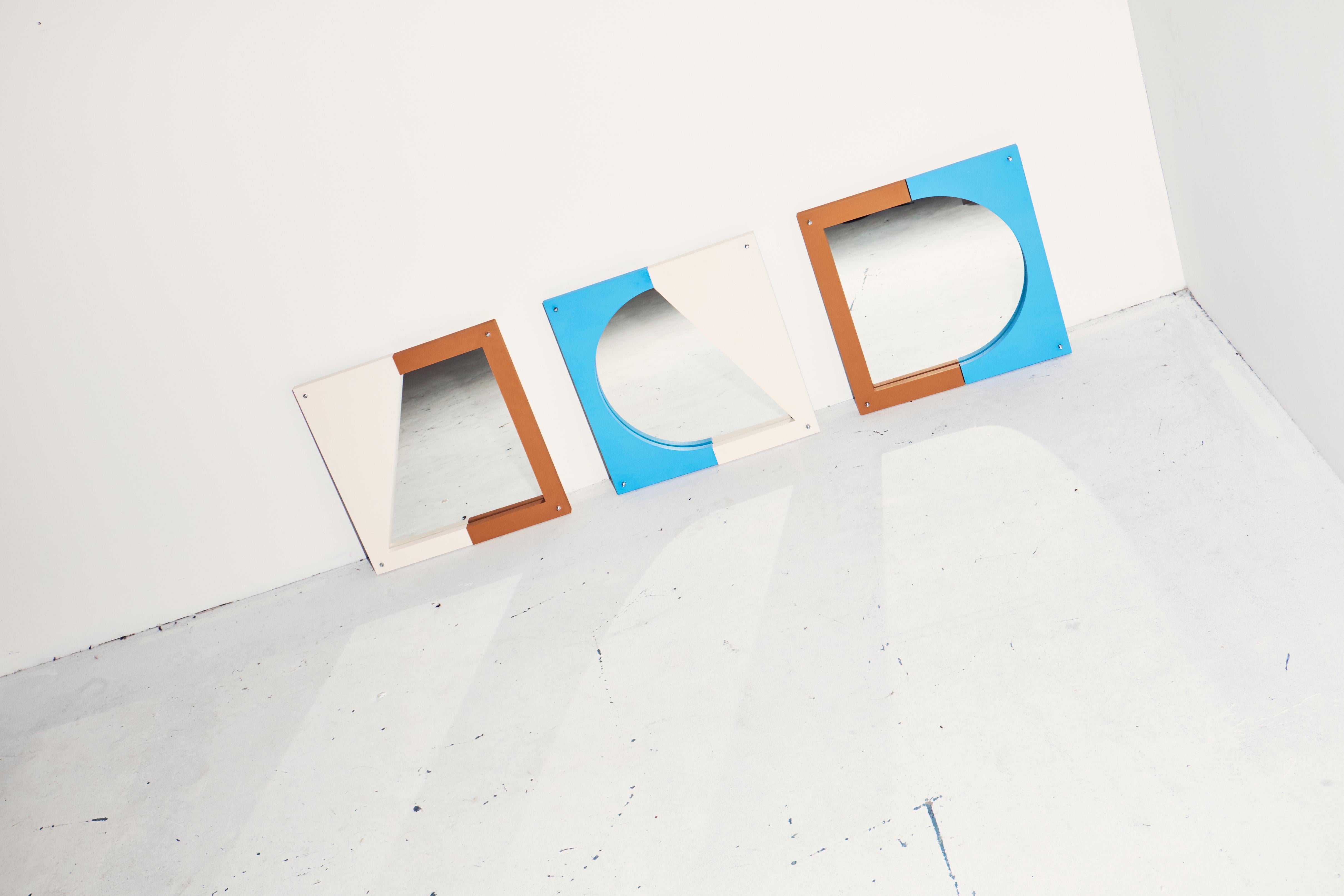 Set of 3 mould mirrors by Theodora Alfredsdottir
Unique set
Materials: MDF
Dimensions: 40 x 40 x 3 cm 

Theodora Alfredsdottir is a product design studio based in London. 
Theodora is an Icelandic product designer. She holds a bachelor’s