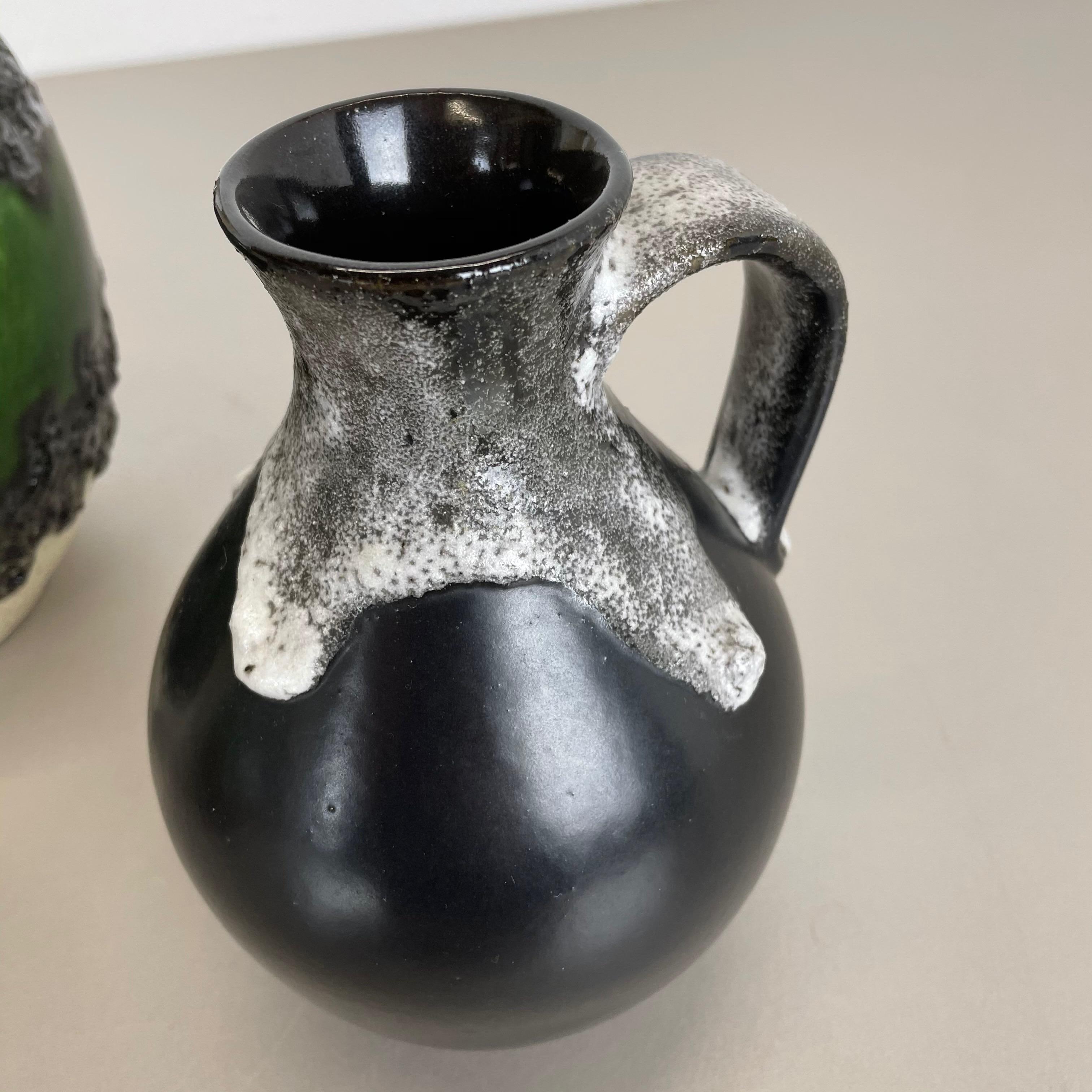 Set of 3 Multi-Color Fat Lava Op Art Pottery Vase Made Bay Ceramics, Germany For Sale 6