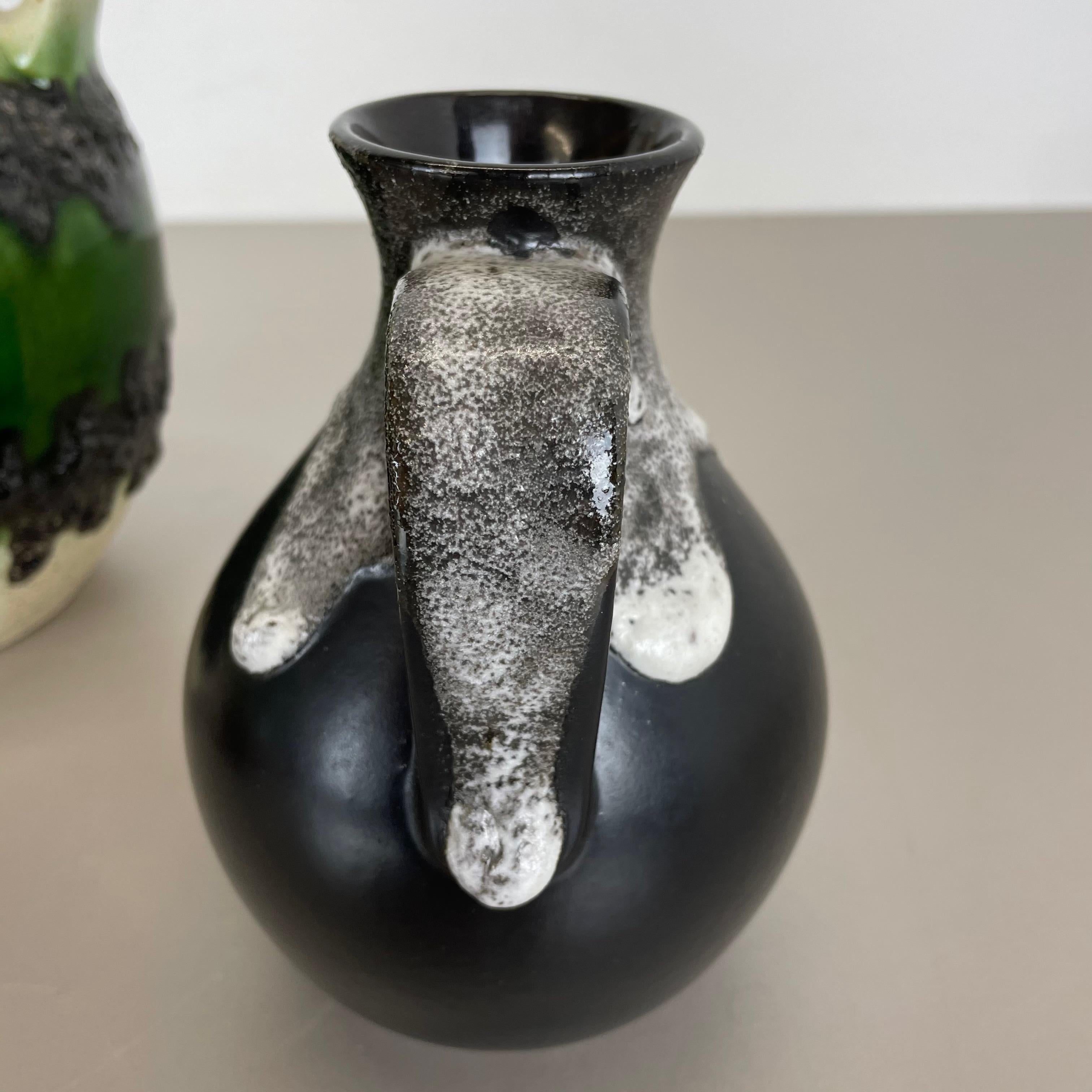 Set of 3 Multi-Color Fat Lava Op Art Pottery Vase Made Bay Ceramics, Germany For Sale 8
