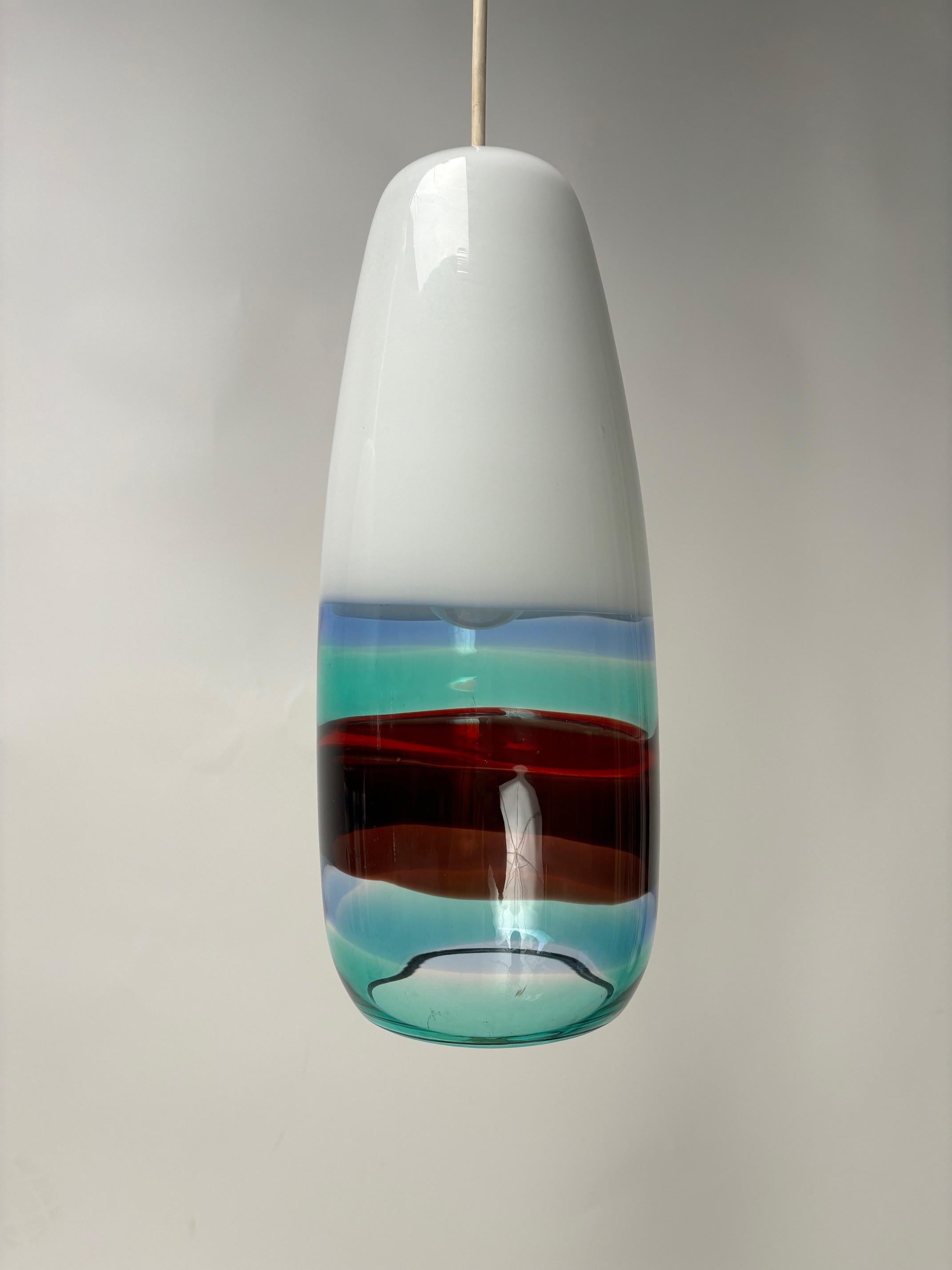 Fatto a mano Set di 3 ciondoli multicolore di Massimo Vignelli per Venini, Italia, Mod. 4035 in vendita