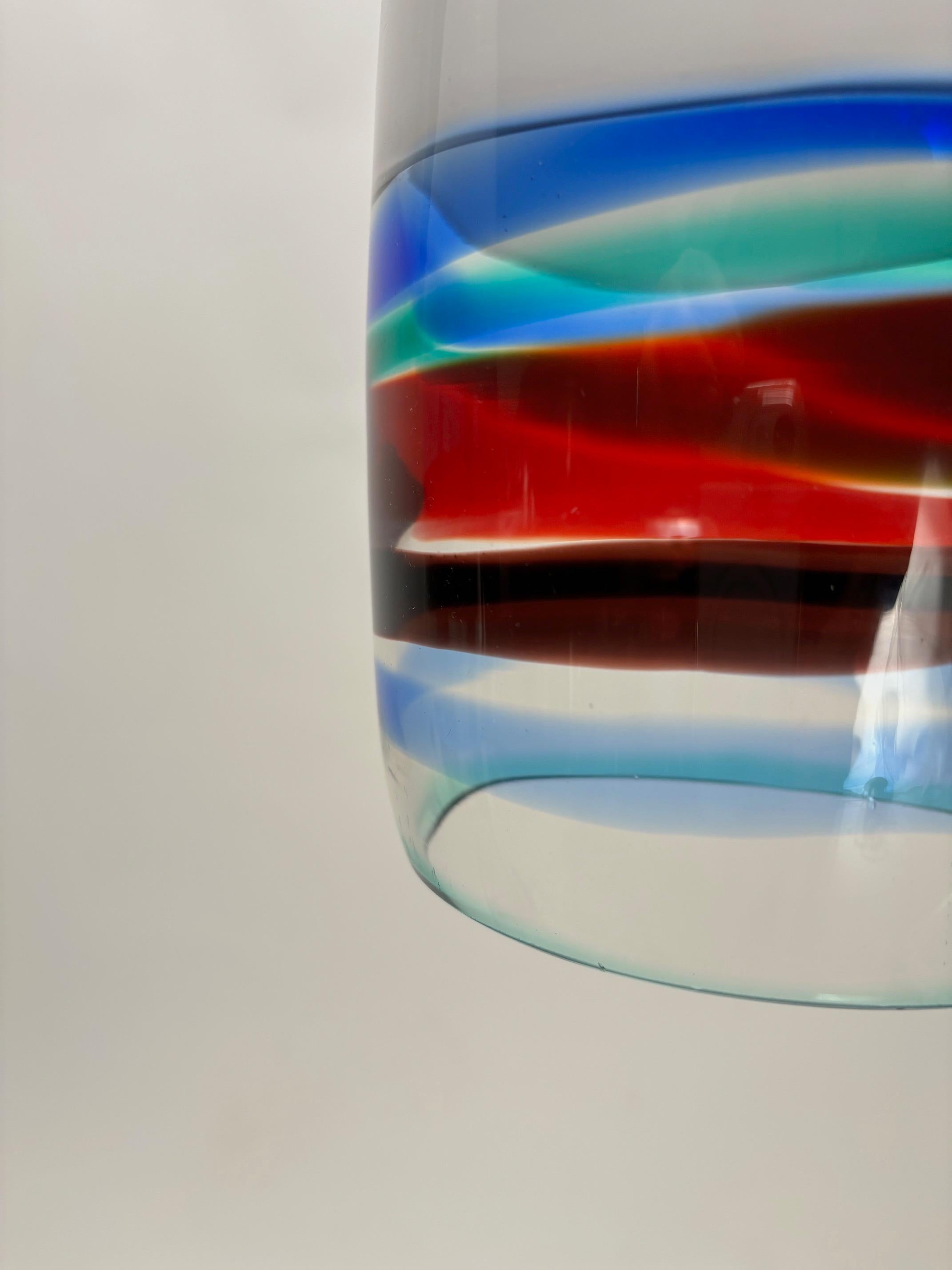 Metà XX secolo Set di 3 ciondoli multicolore di Massimo Vignelli per Venini, Italia, Mod. 4035 in vendita