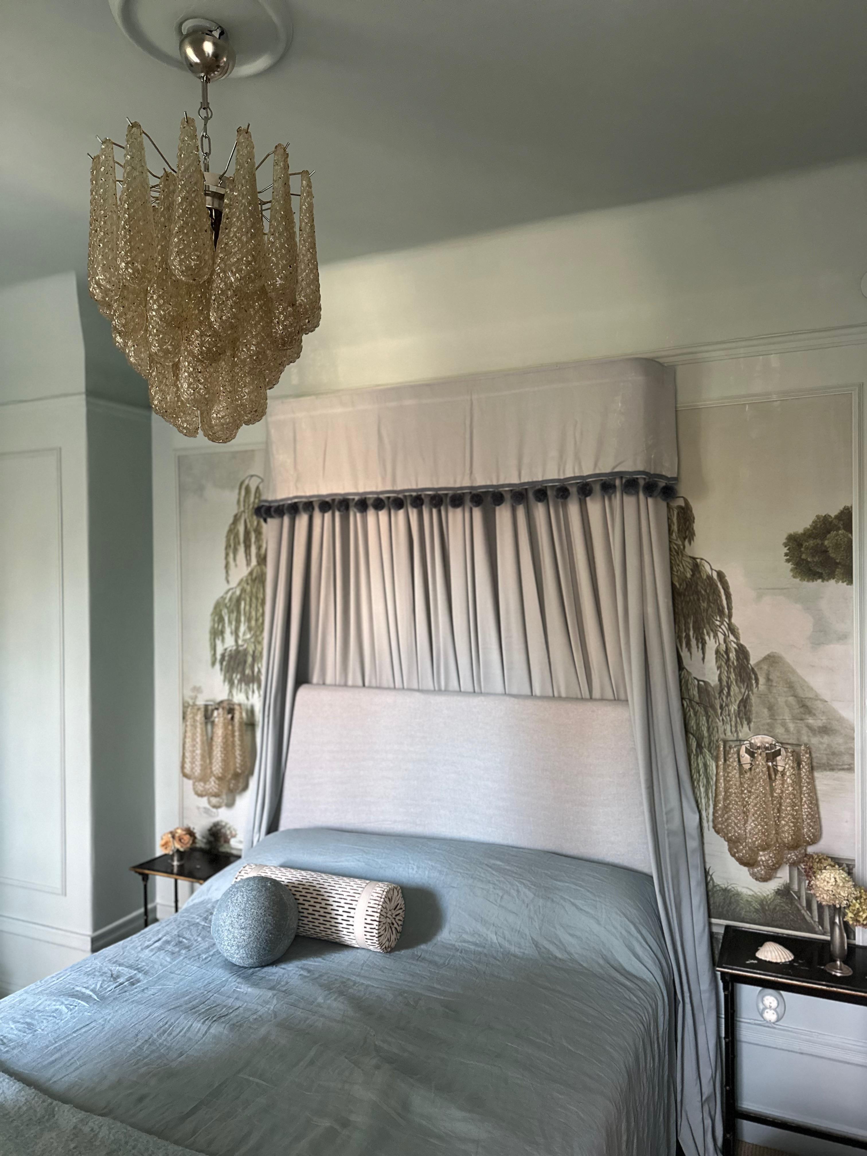 Set di 3 lampadari di Murano con prismi colorati d'ambra in vendita 5
