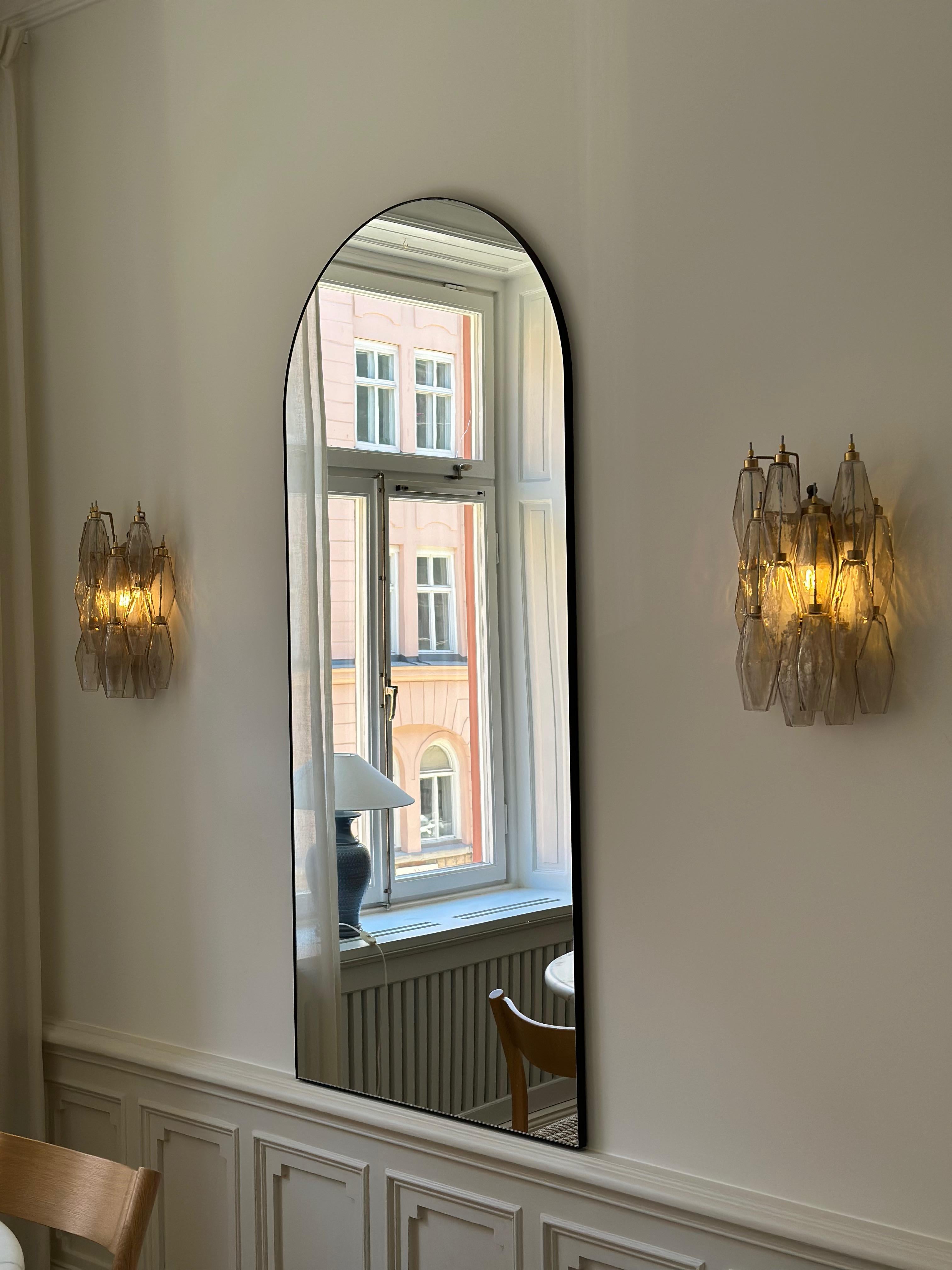 20ième siècle Ensemble de 3 appliques murales Corridor de Murano avec prismes en verre de couleur sable en vente
