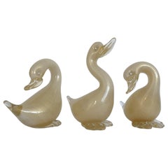 Set of 3 Murano Ducks