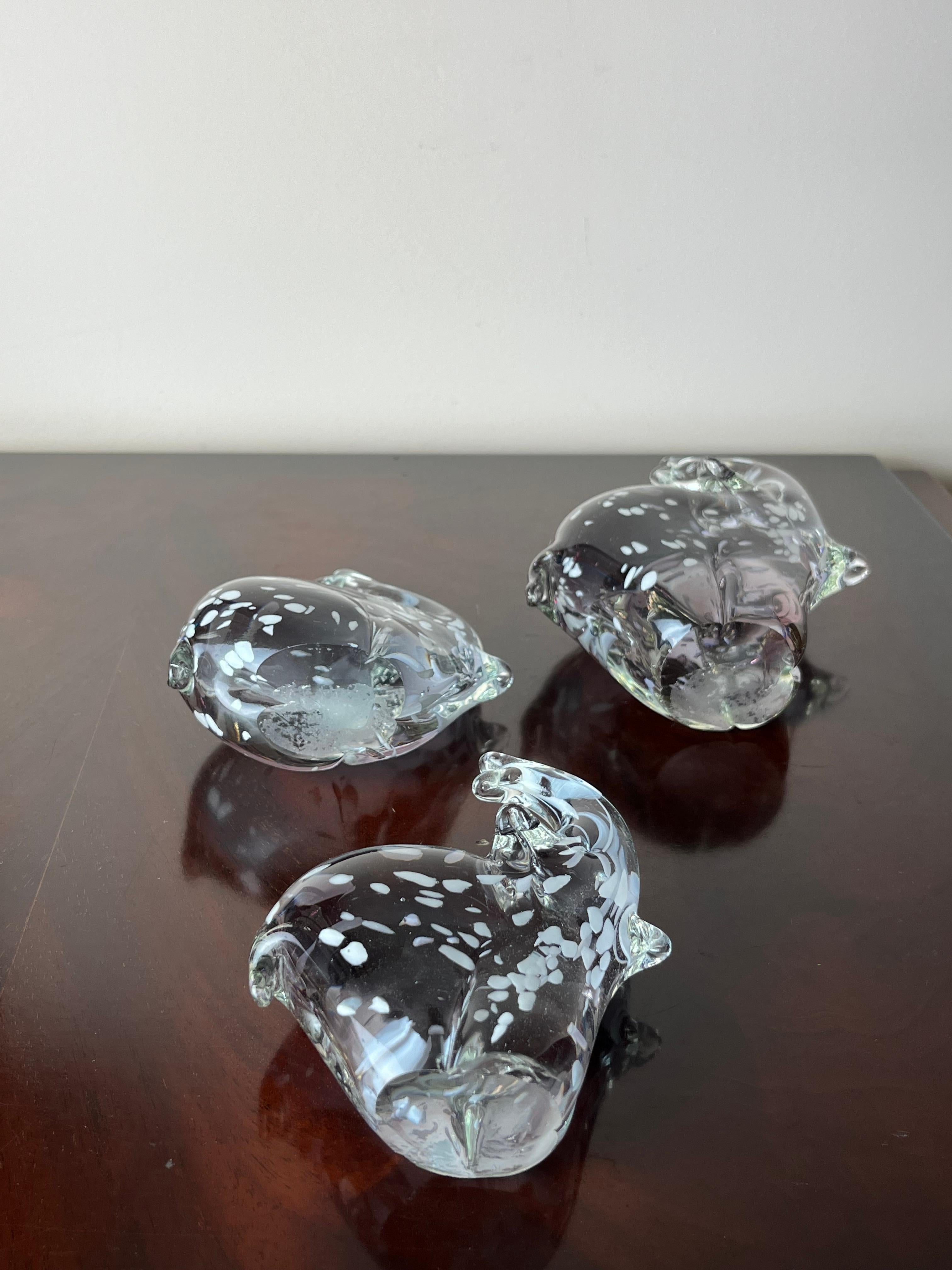 Set of 3 Murano Glass elephants, Italy, 1970s. In Good Condition For Sale In Palermo, IT