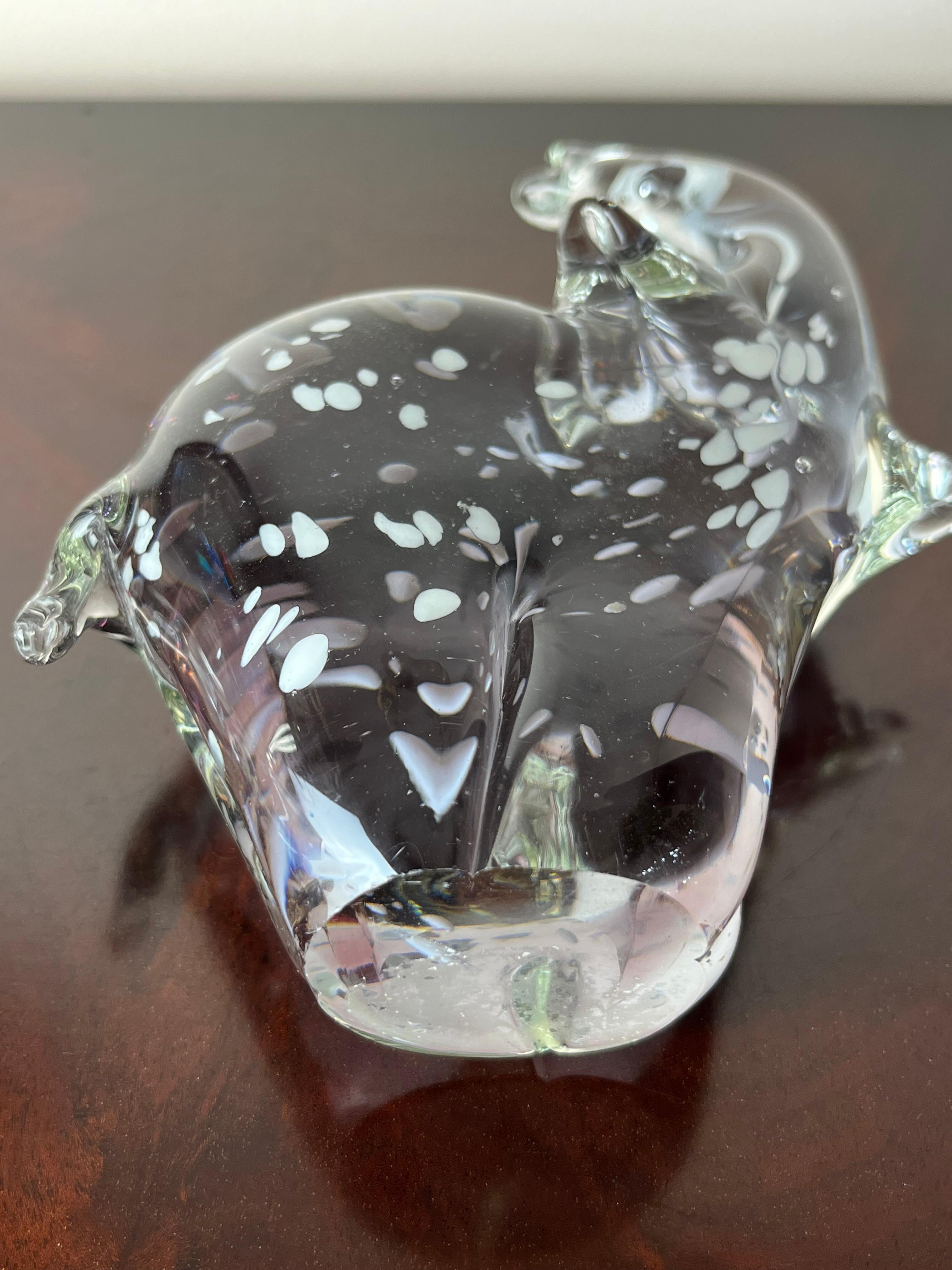 Late 20th Century Set of 3 Murano Glass elephants, Italy, 1970s. For Sale