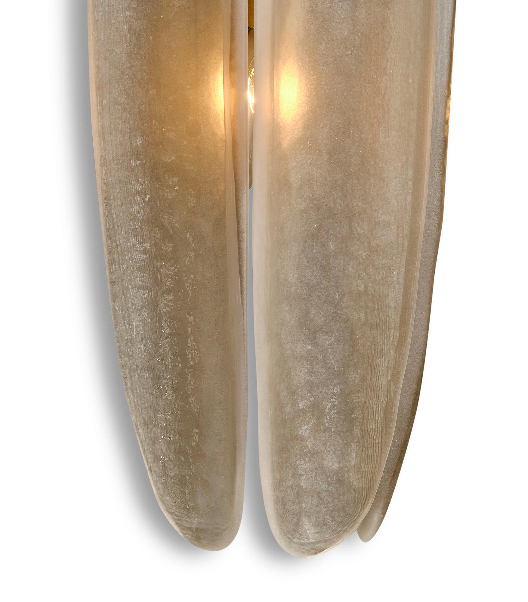 XXIe siècle et contemporain Ensemble de 3 appliques à panneaux en verre de Murano en vente