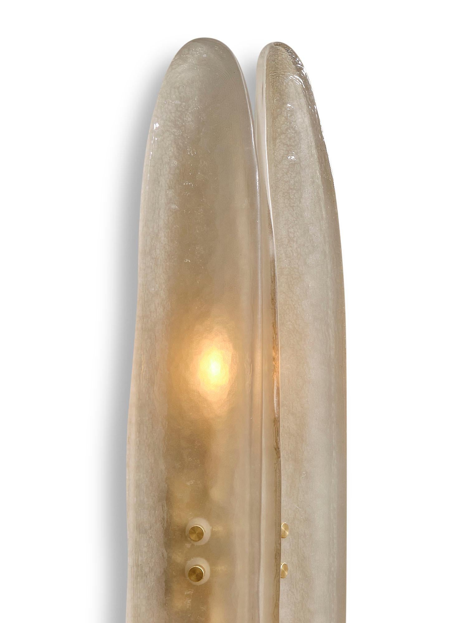 Ensemble de 3 appliques à panneaux en verre de Murano en vente 1