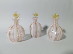 Set of 3 Murano Glass Perfume Bottles