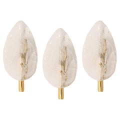 Set of 3 Murano Glass Sconces Wall Lights by Kalmar, Austria, 1970s