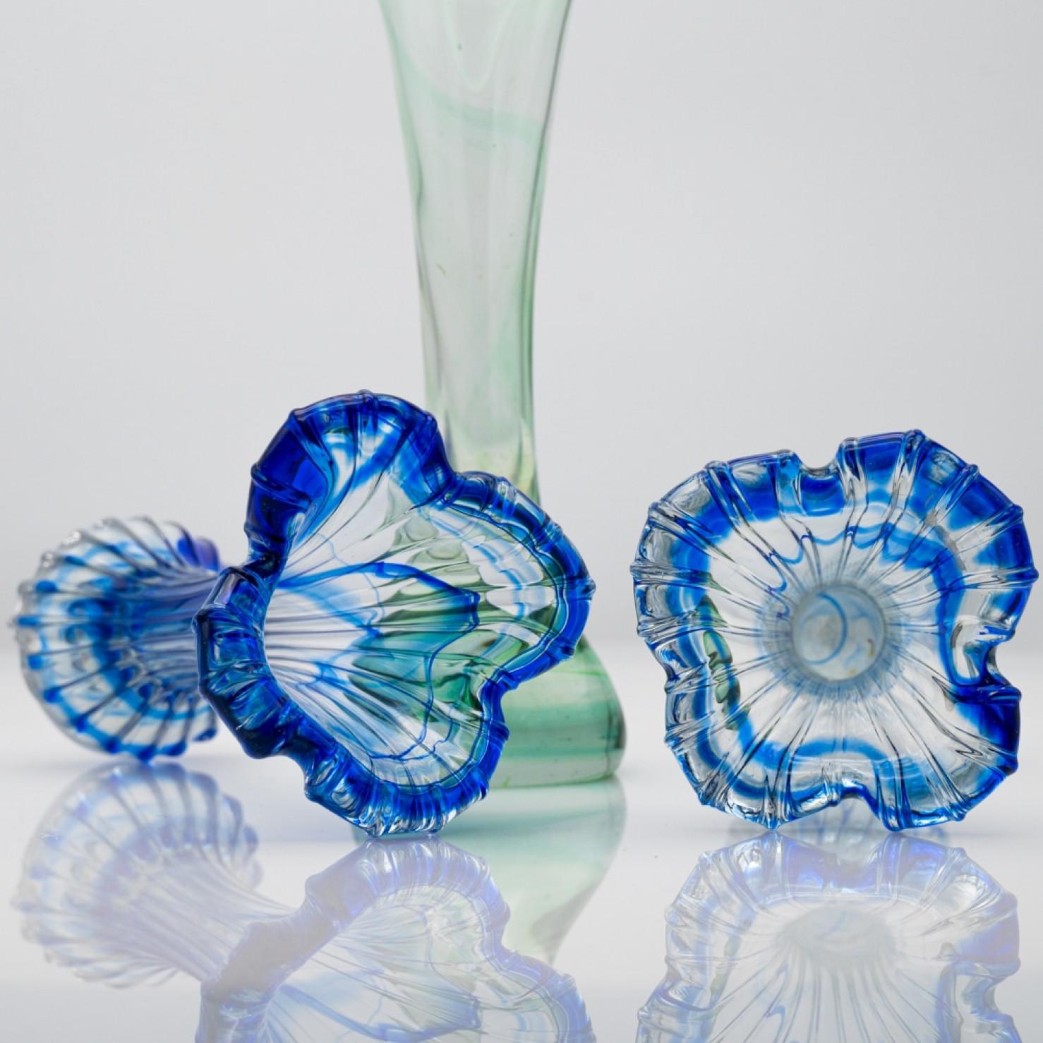 Set di 3 vasi in vetro di Murano, Italia, 1970 In condizioni buone in vendita a Rijssen, NL