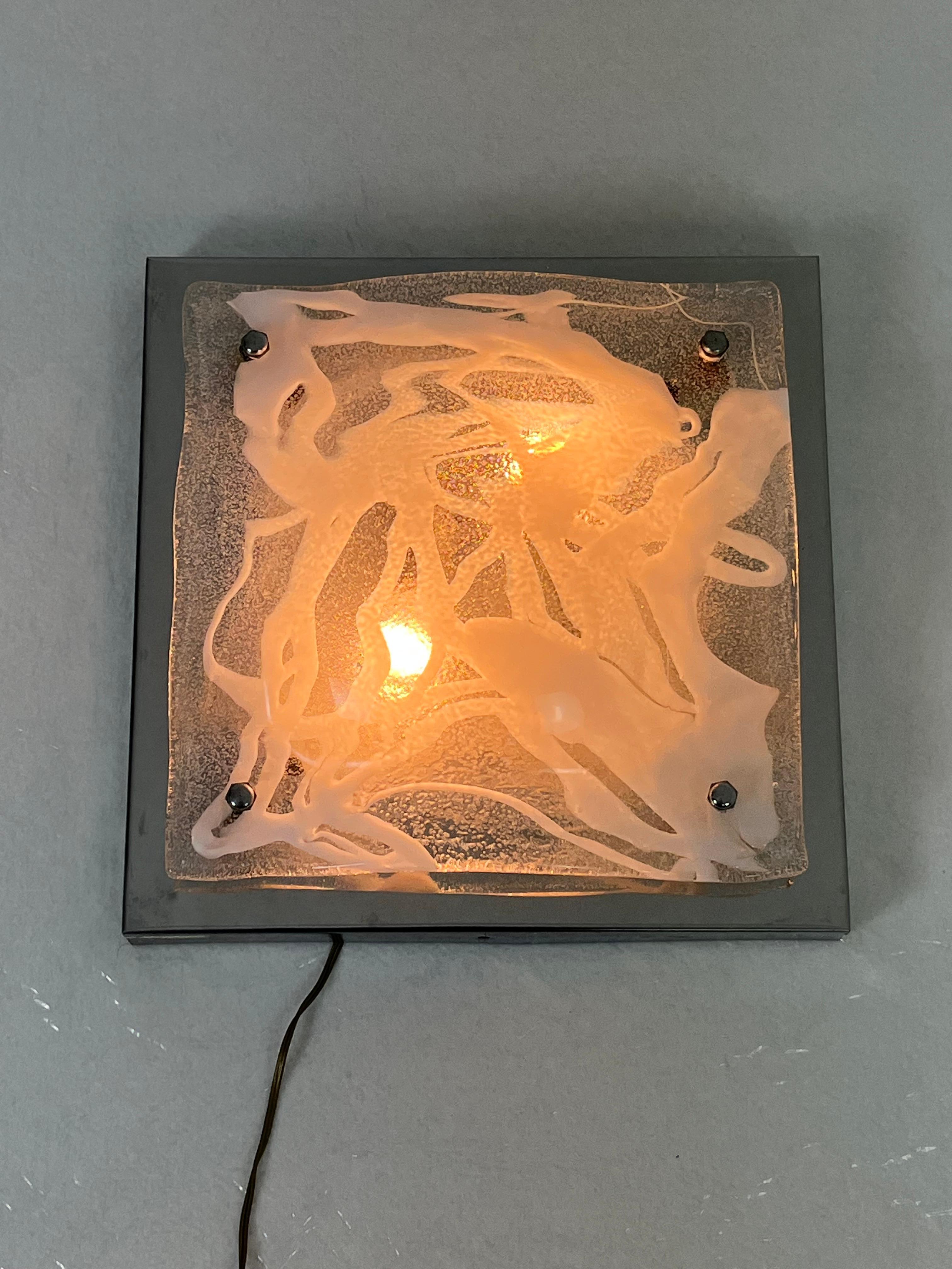 Set di 3 lampade da parete in vetro di Murano attribuite a Toni Zuccheri per Mazzega, anni '60 in vendita 6