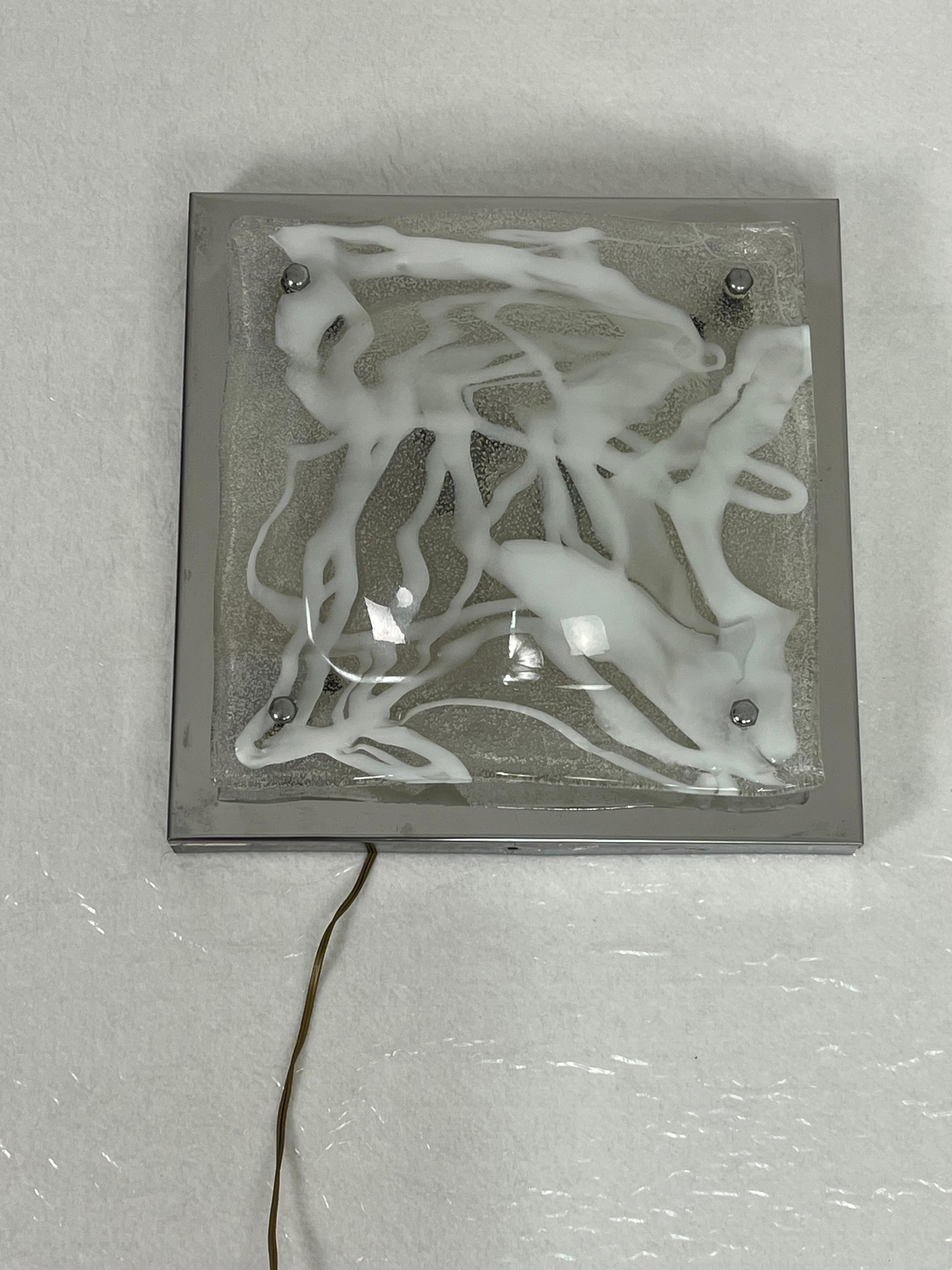 Set di 3 lampade da parete in vetro di Murano attribuite a Toni Zuccheri per Mazzega, anni '60 in vendita 7