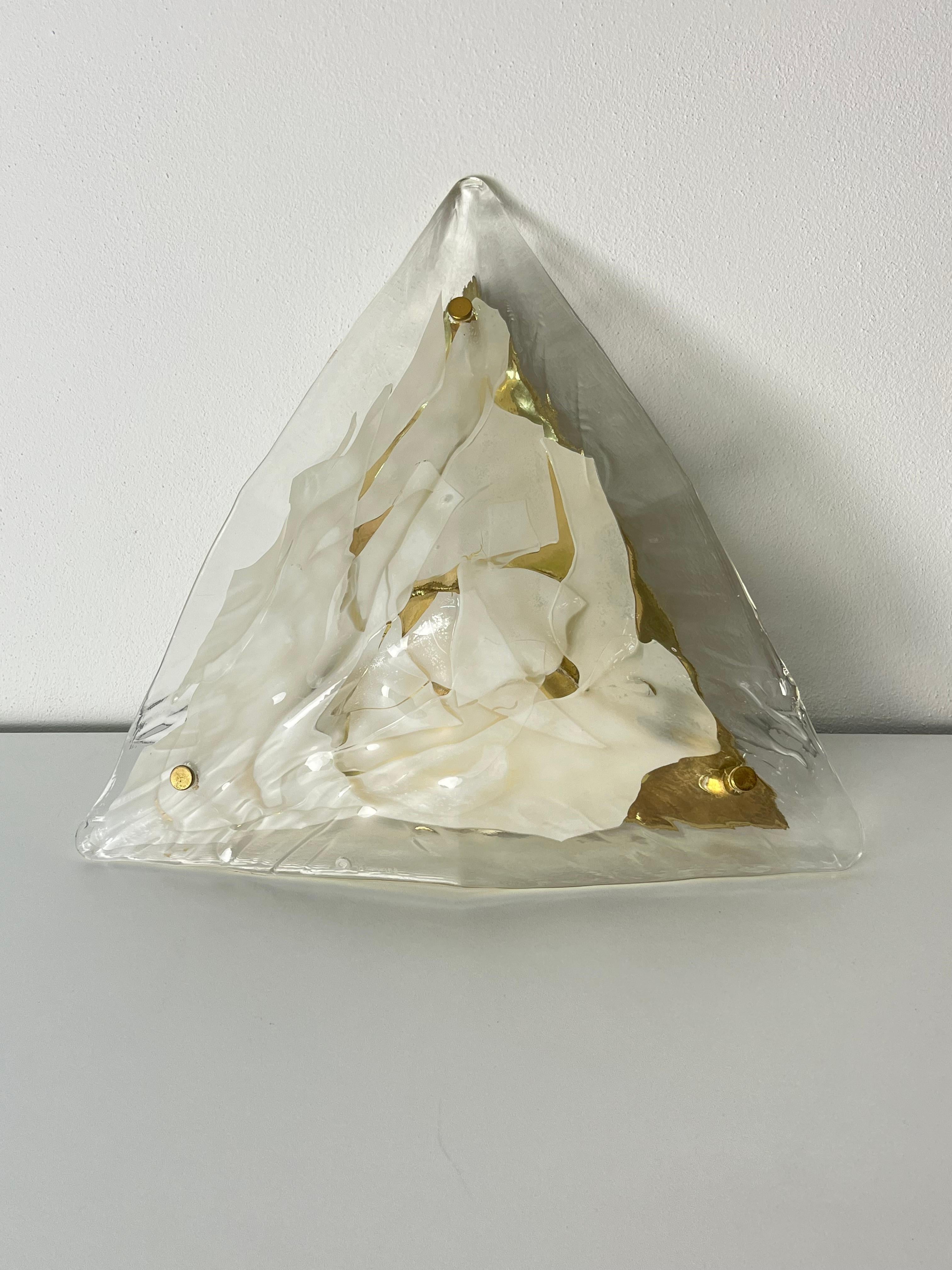 Set of 3 Murano Glass Wall Lamps 
