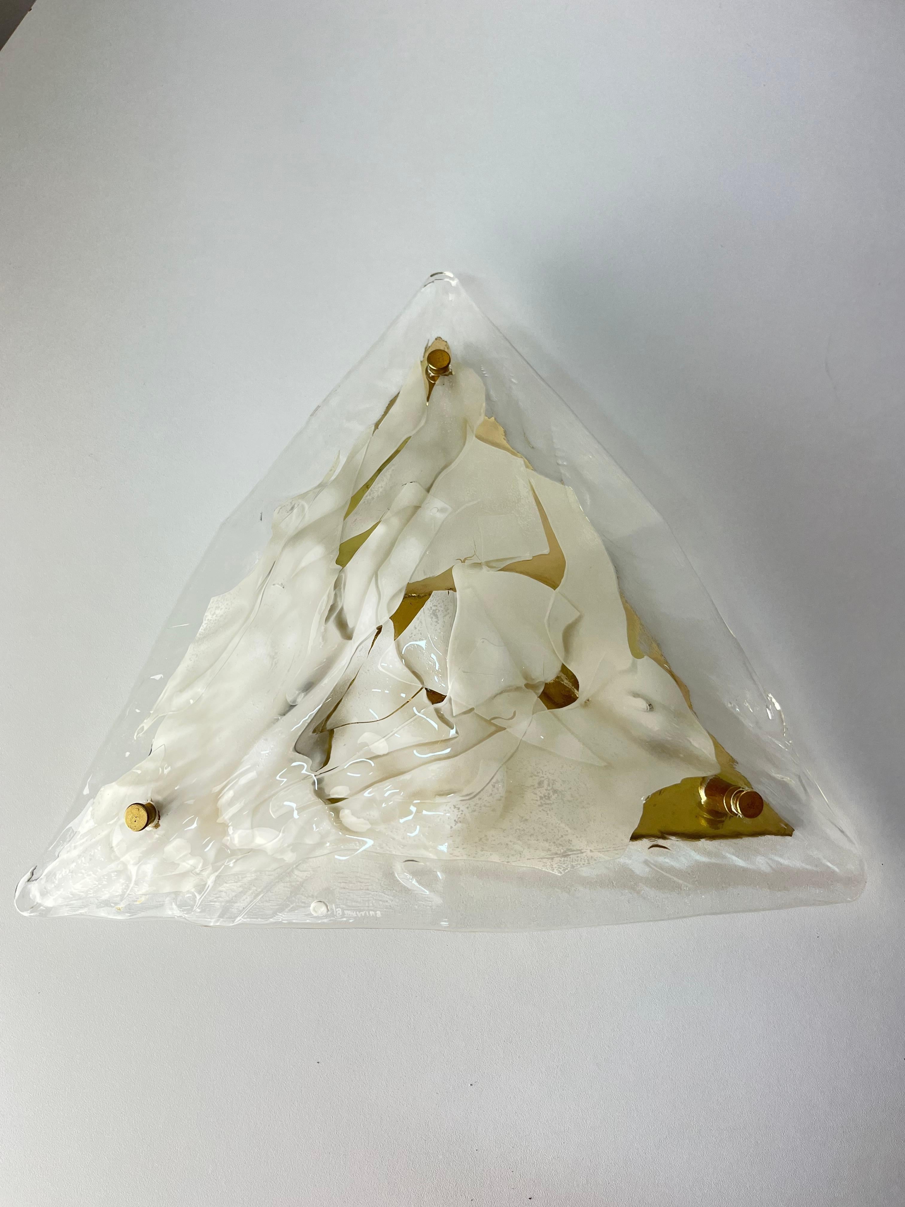 Set of 3 Murano Glass Wall Lamps 