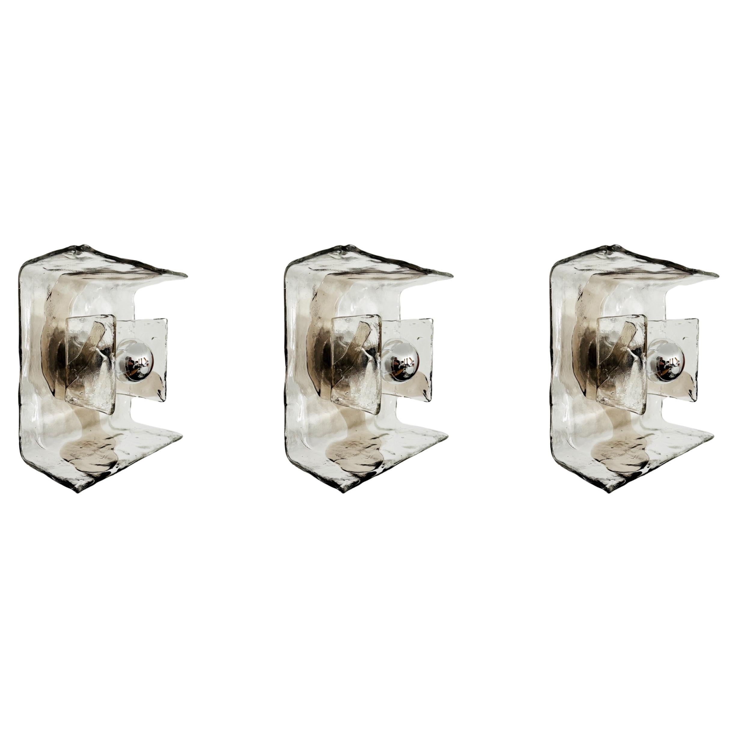 3er-Set Wand- oder Deckenleuchten aus Muranoglas von Carlo Nason für Mazzega im Angebot
