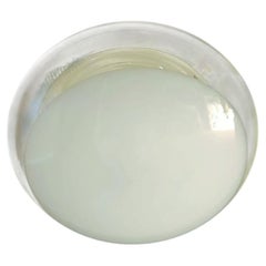 Juego de 3 lámparas empotradas de Murano en blanco lechoso