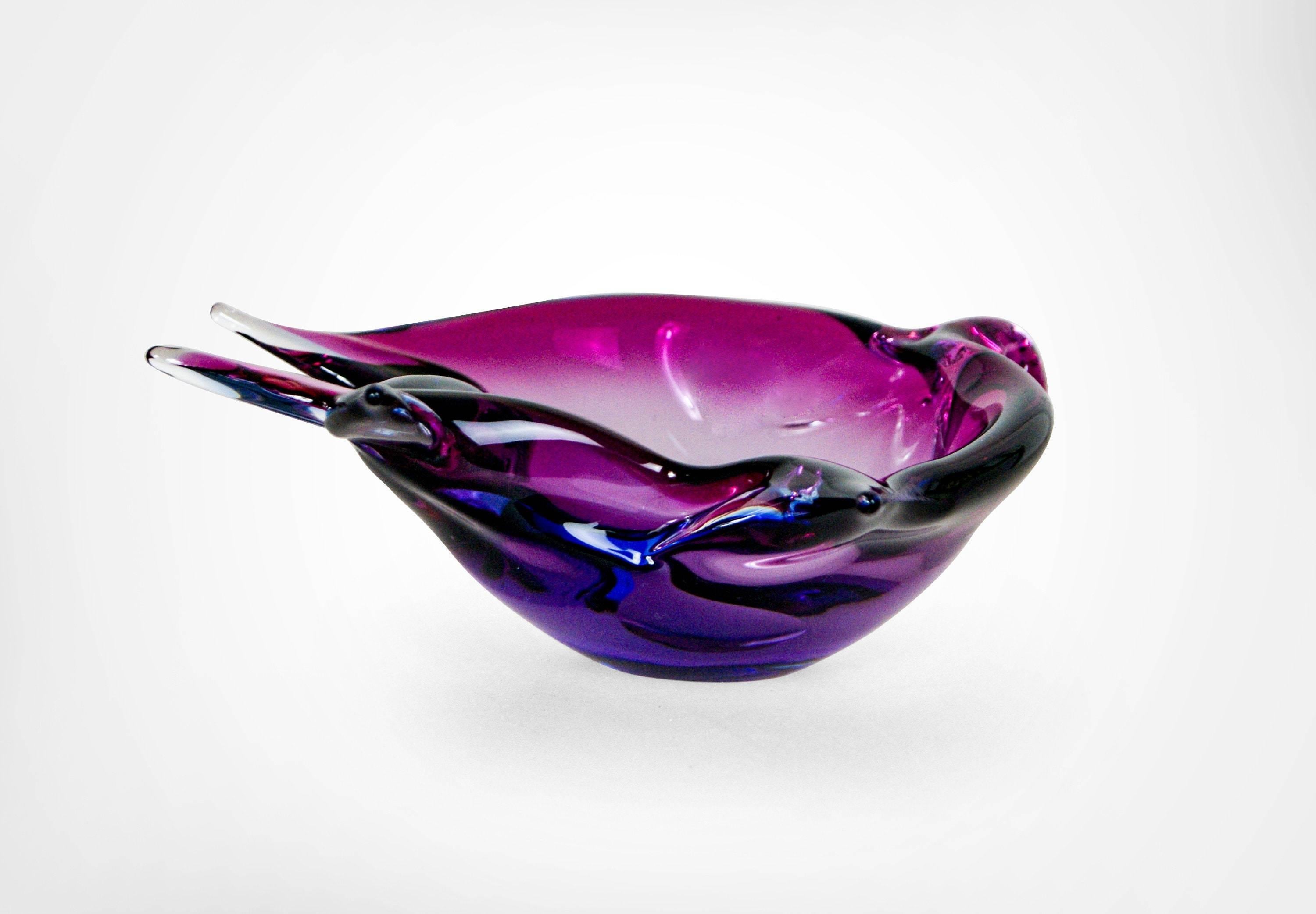 Set Of 3 Murano Sommerso Sculptural Glass Bird Bowls Flavio Poli Attr. 1960s For Sale 3