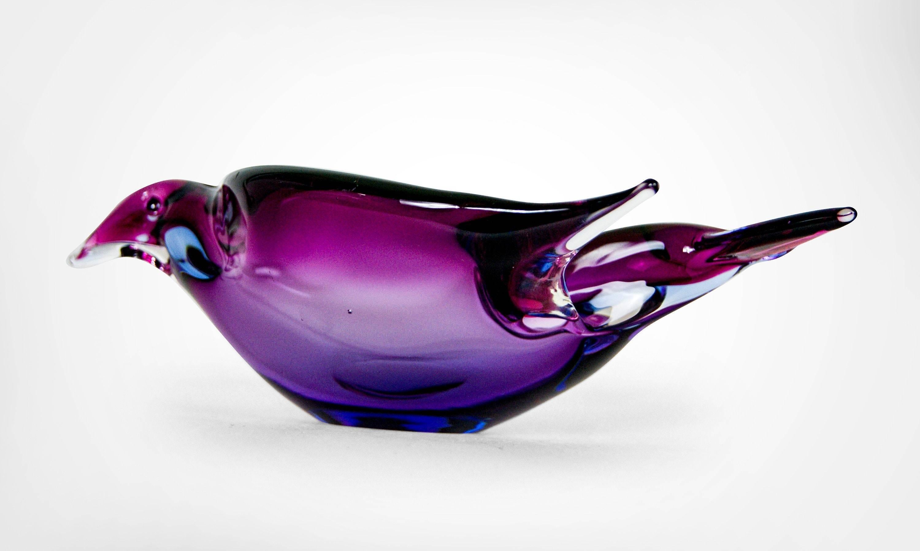Set Of 3 Murano Sommerso Sculptural Glass Bird Bowls Flavio Poli Attr. 1960s For Sale 1