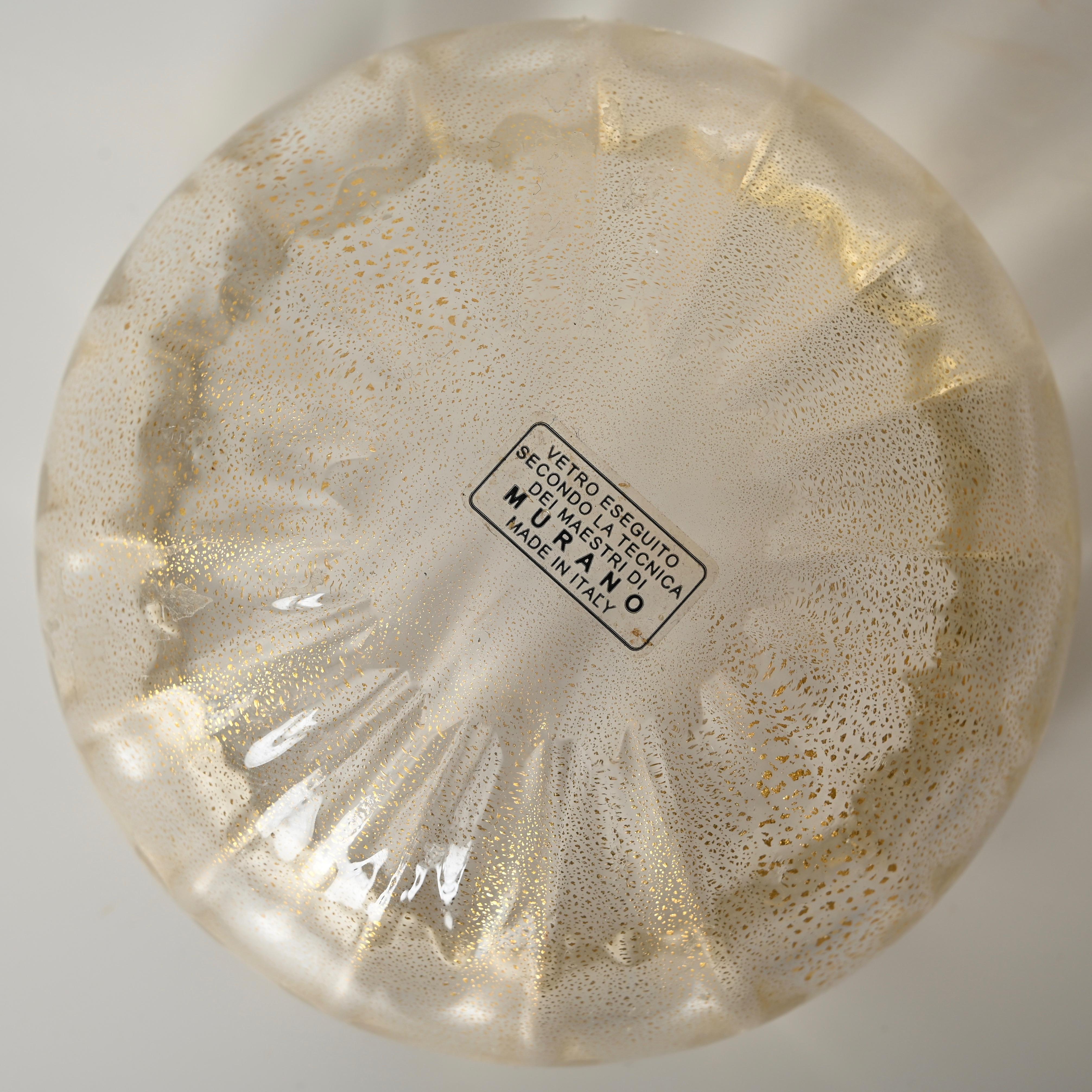 Set of 3 Murano Vanity Decorative Blown Glass with Gold by Barovier, Italy 1950s For Sale 1