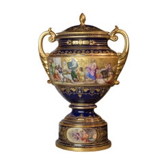Set of 3 Museum Quality Royal Vienna Porcelain Urns