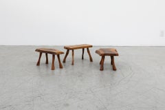 Set of 3 Nakashima Style Live Edge Stools