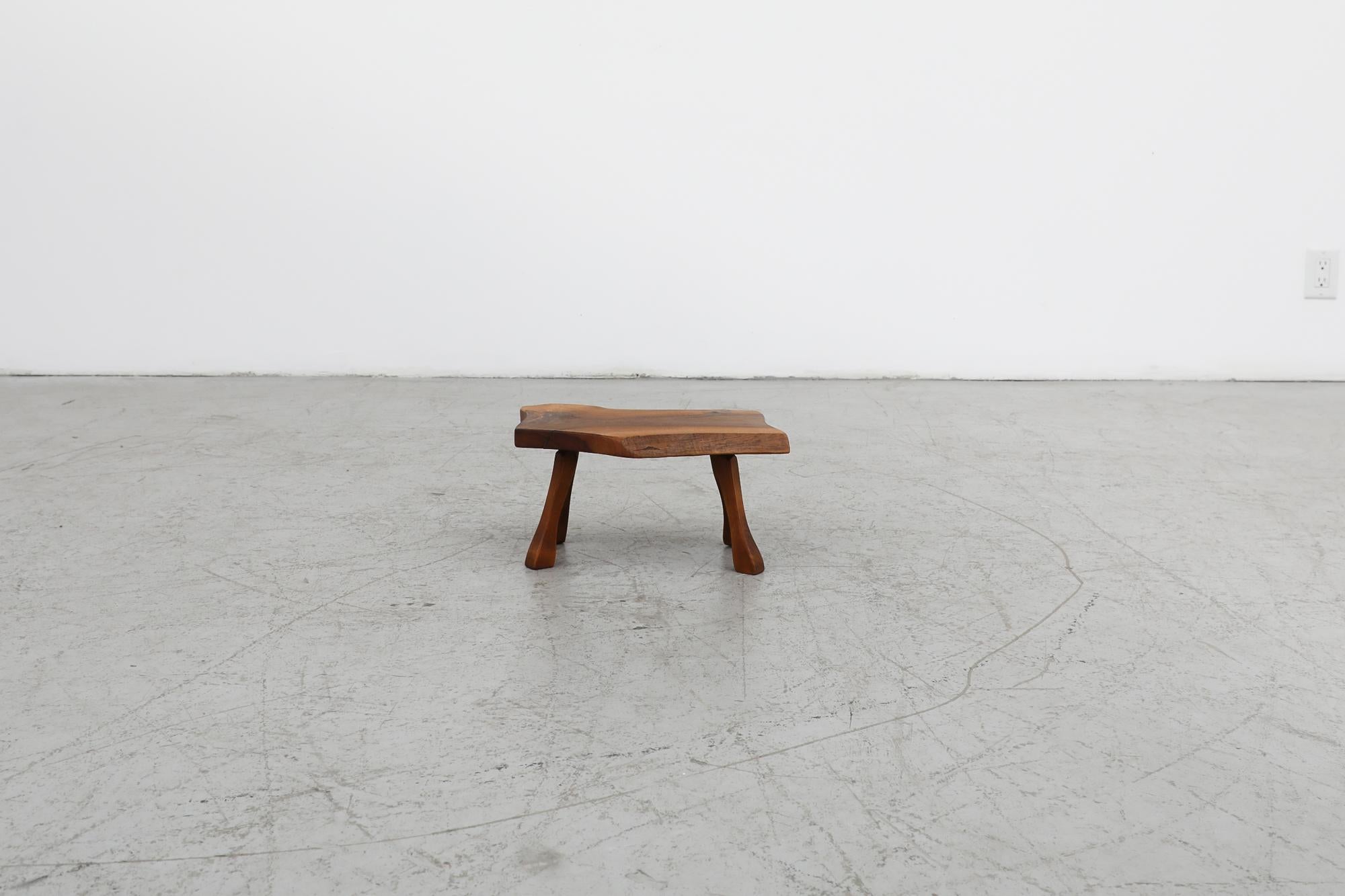 Swedish Set of 3 Nakashima Style Live Edge Stools