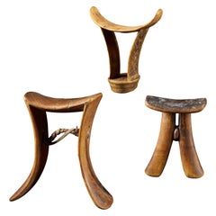 Used Set of 3 Neckrests from East Africa