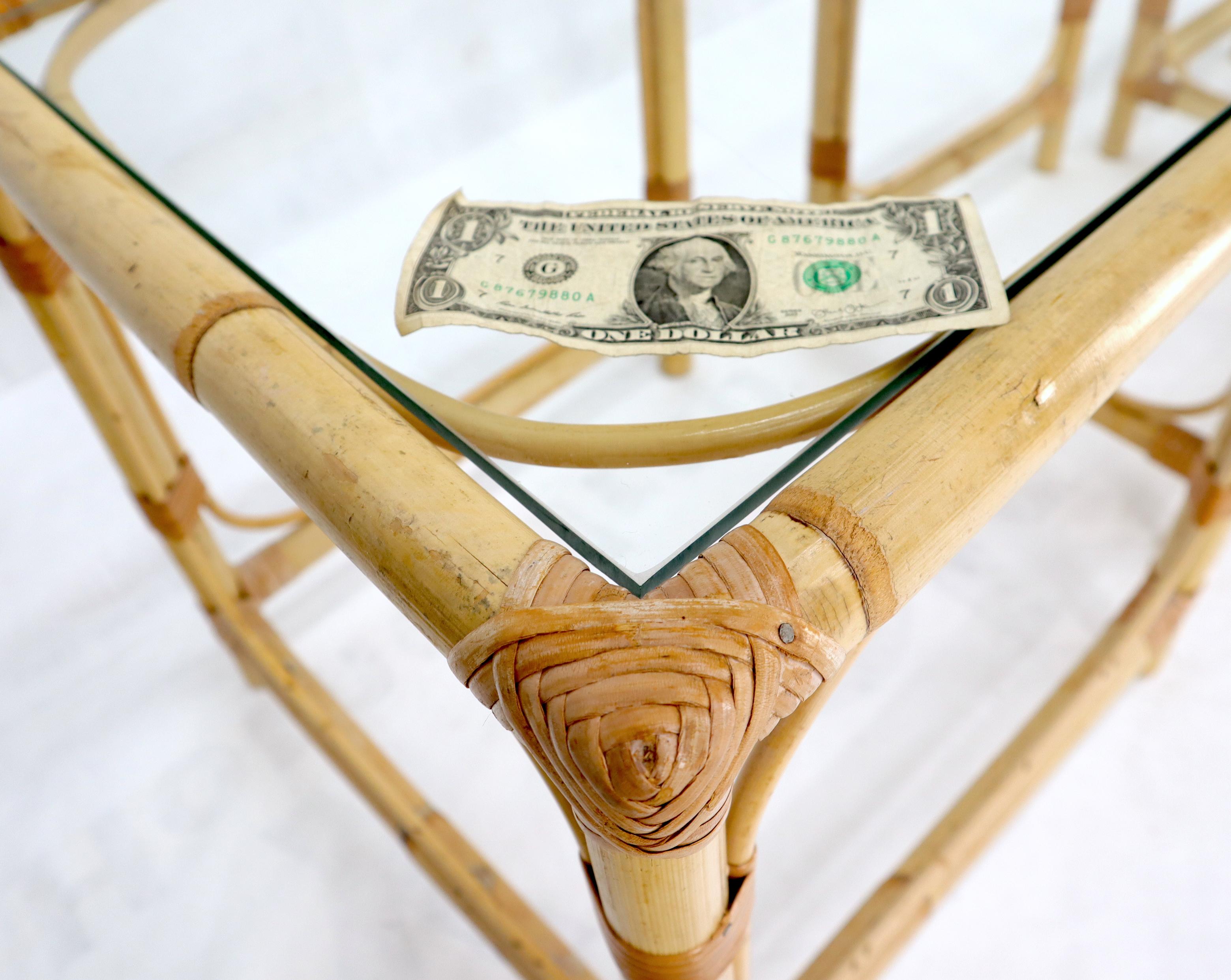 Set of 3 Nesting Bamboo Side End Tables For Sale 5