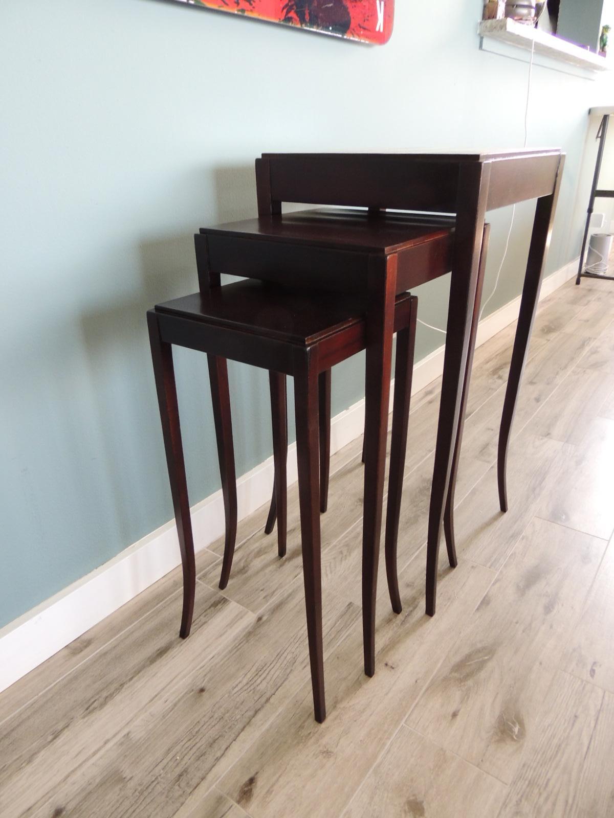 Set of '3' Nesting Tables by Barbara Barry for Baker Furniture In Good Condition In Oakland Park, FL