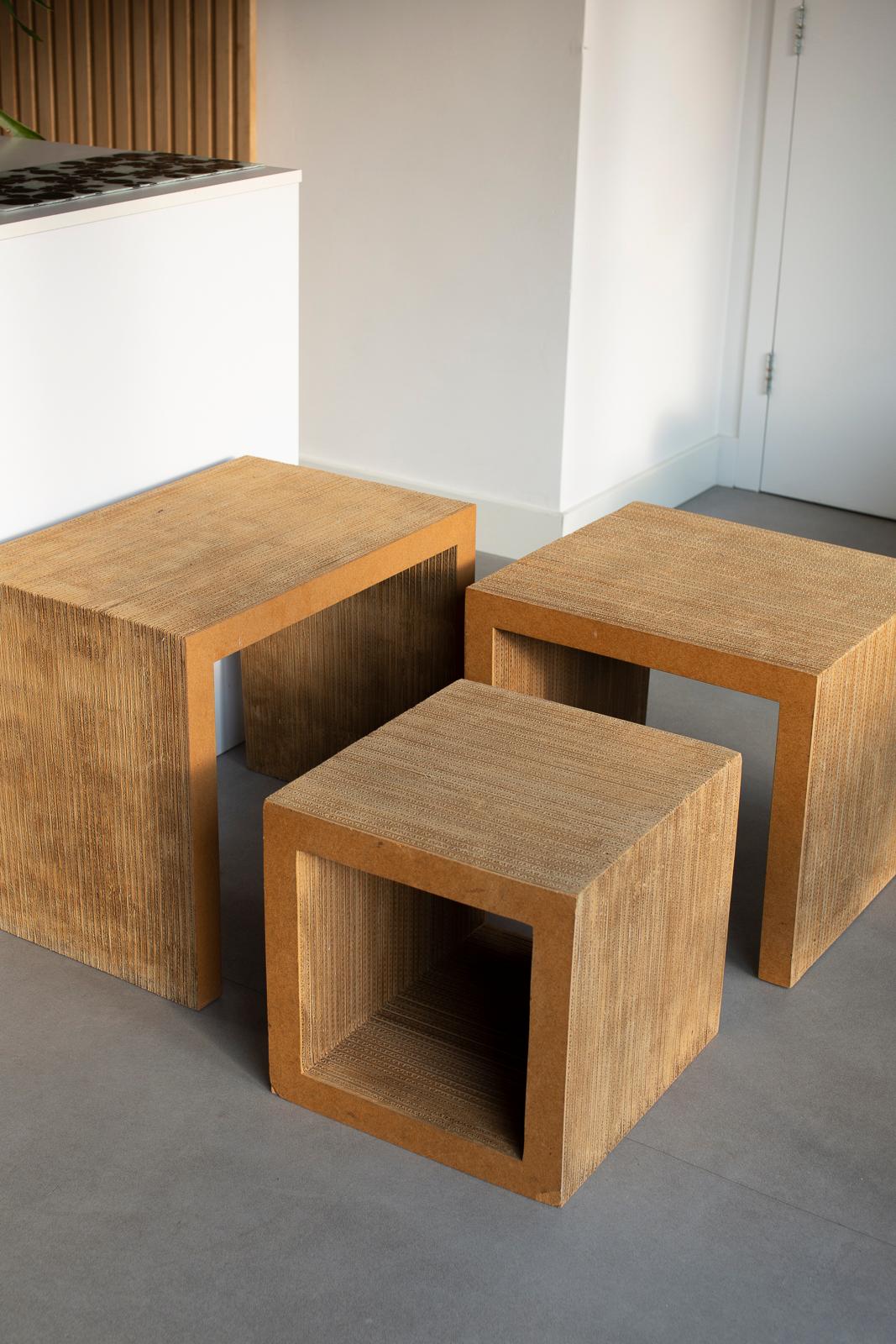 Modern Set of 3 nesting tables by Frank Gehry