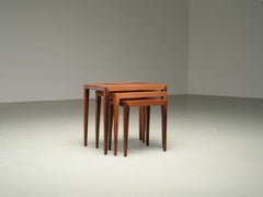 Set of 3 Nesting Tables by Severin Hansen for Haslev, Denmark, 1960's