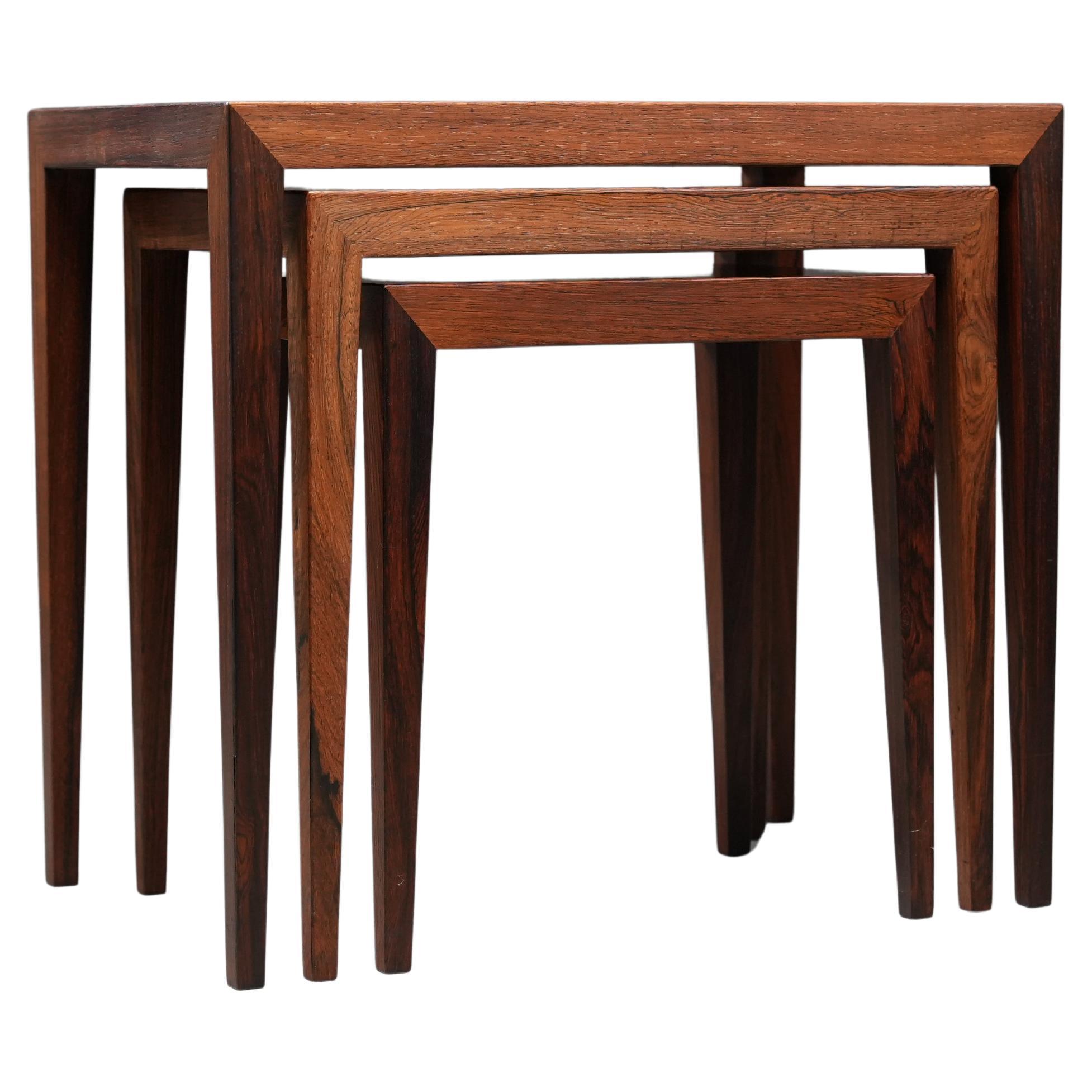 Ensemble de 3 tables gigognes par Severin Hansen pour Haslev, Danemark, années 1960