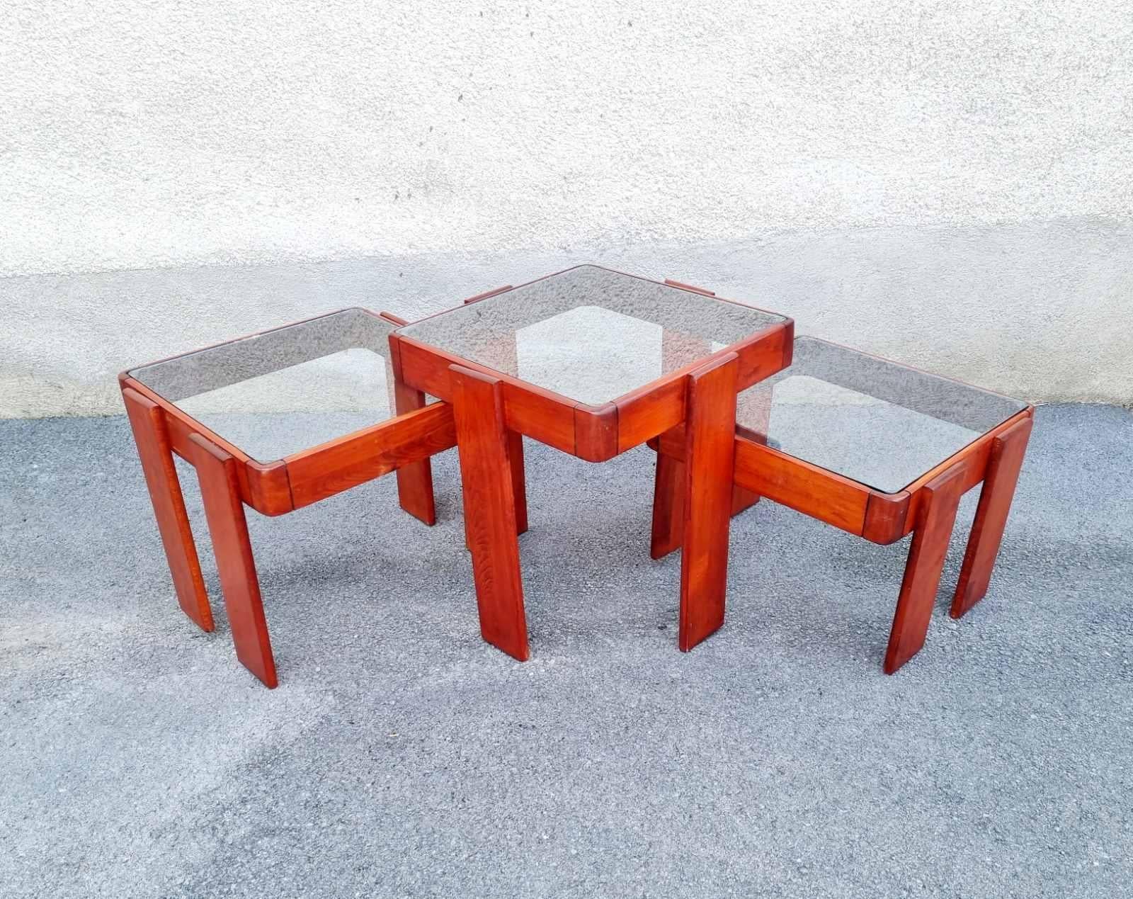 Set of 3 Nesting Tables Designed by Gianfranco Frattini for Meblo, Italy 70s For Sale 4