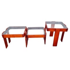 Set of 3 Nesting Tables Designed by Gianfranco Frattini for Meblo, Italy 70s