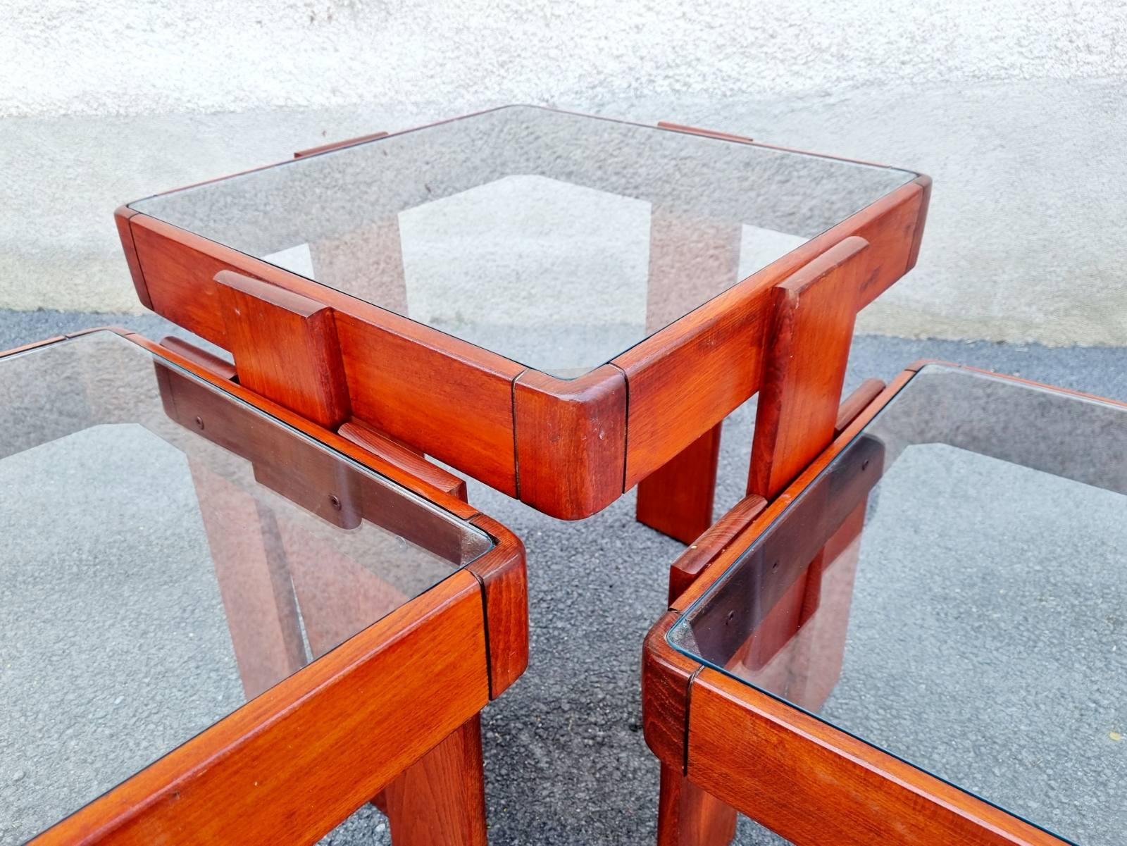 Set of 3 Nesting Tables Designed by Gianfranco Frattini for Meblo, Italy 70s For Sale 2